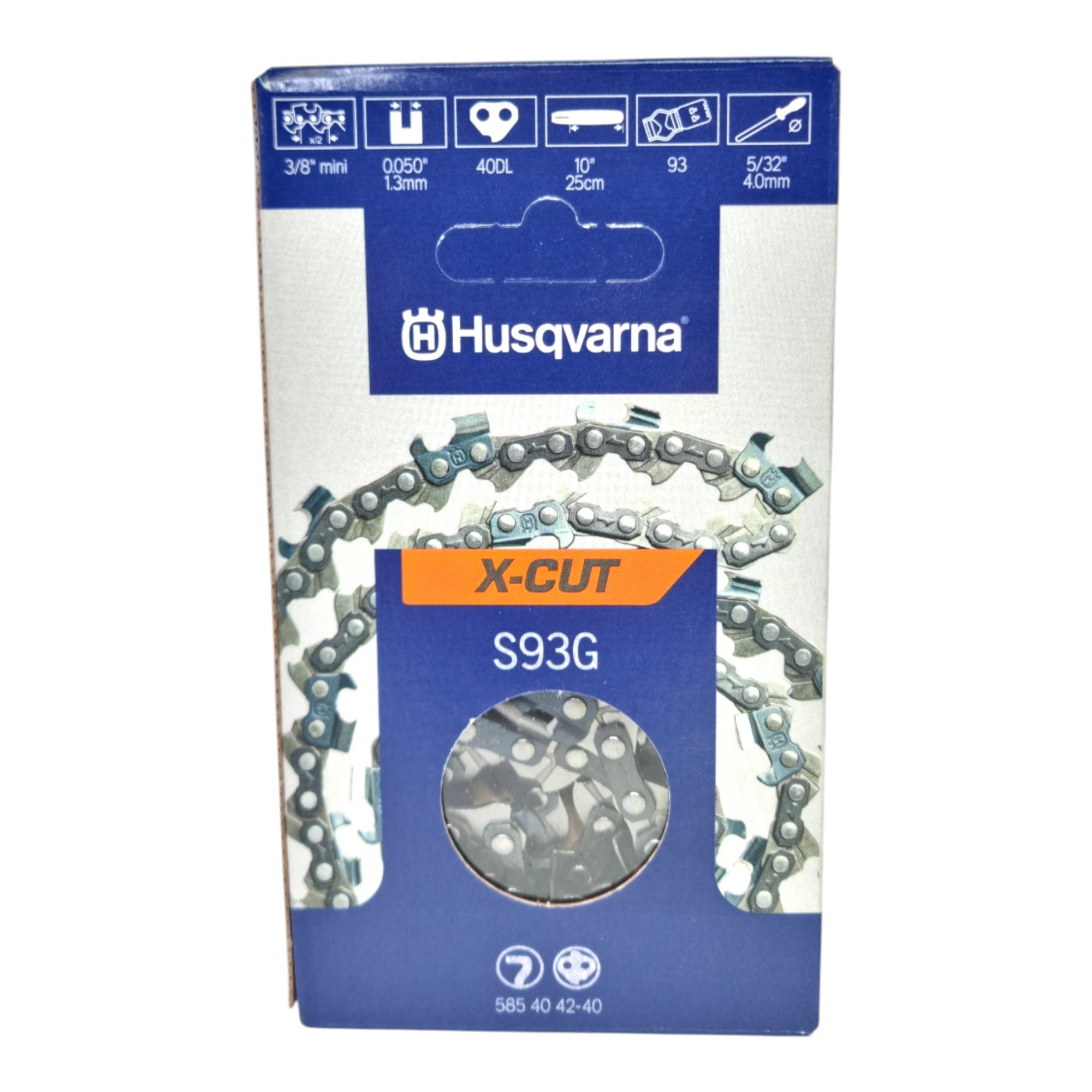 Husqvarna X-CUT S93G Sägekette 25 cm 3/8" 1,3 mm 40 TG ( 585404240 ) für Kettensäge