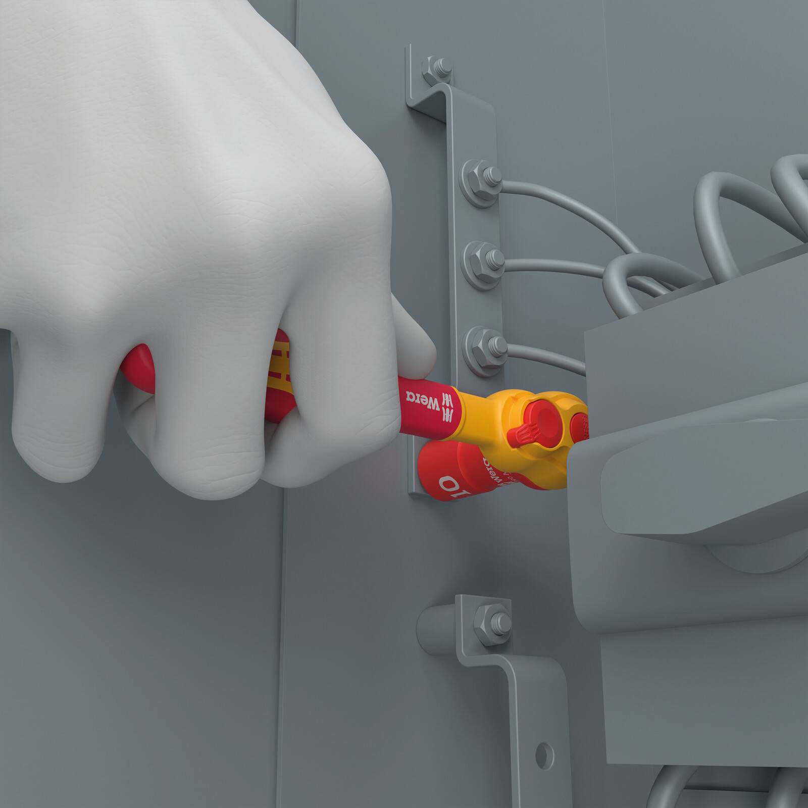 Wera 8007 A VDE Zyklop Knarre isoliert mit Umschalthebel 1/4"-Antrieb