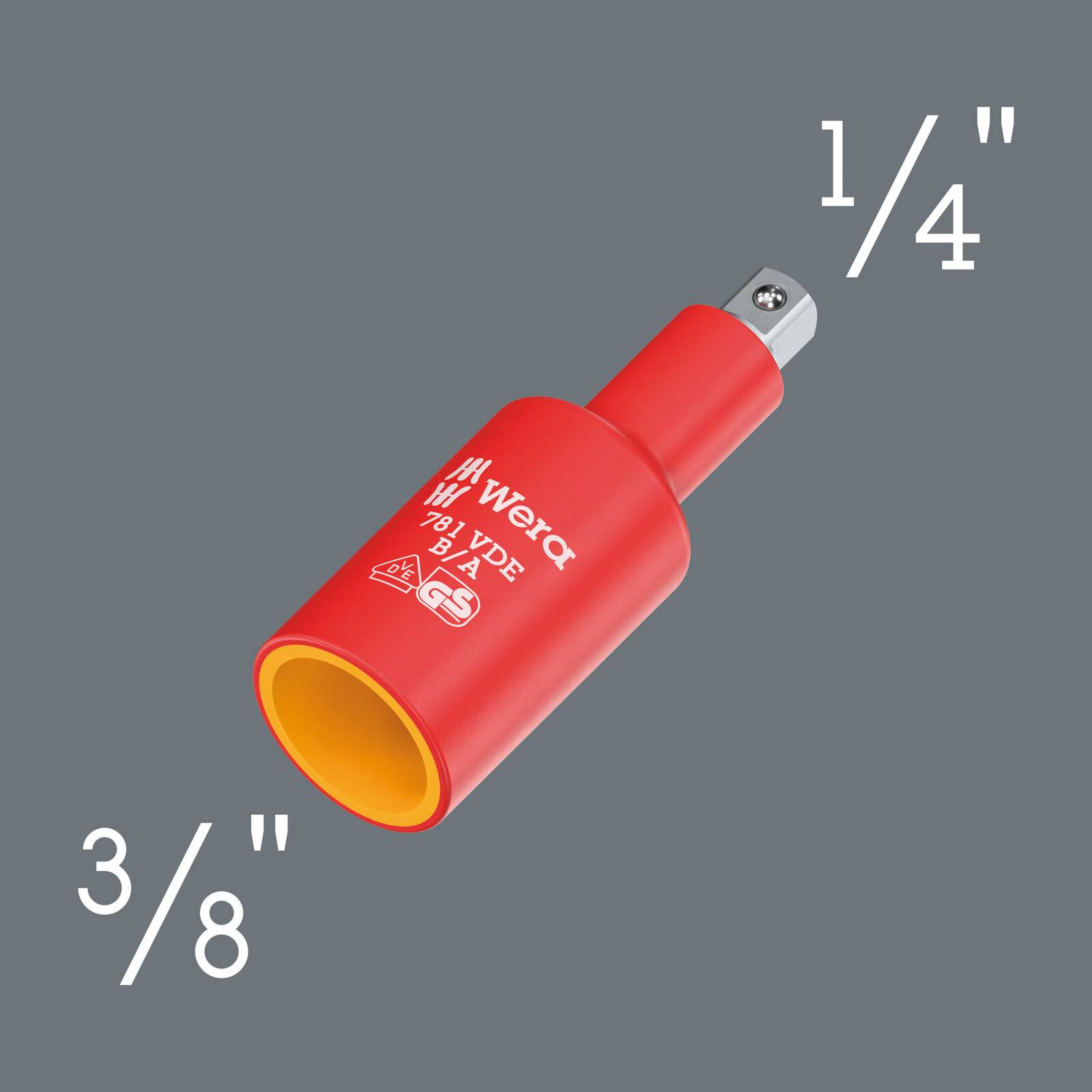 Wera 781 B/A VDE Verbindungsteil isoliert 3/8" auf 1/4" Stecknuss Adapter