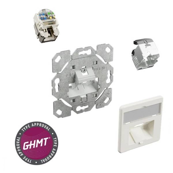CobiNet Datenbuchse und Trägerplatte Set RJ45-TL rapid 1-fach