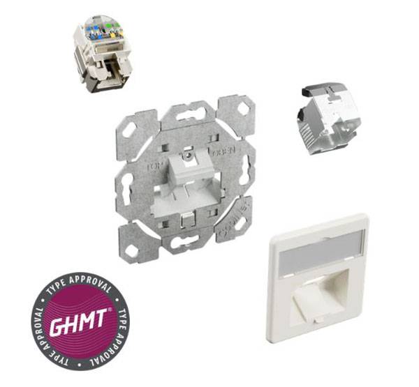 CobiNet Datenbuchse und Trägerplatte Set RJ45-TL rapid 1-fach