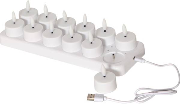 061-05 LED Teelichter 12St.m.Ladestation