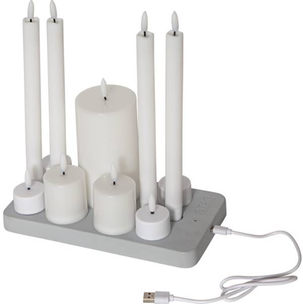 061-03 LED Kerzen mix 11St.m.Ladestation