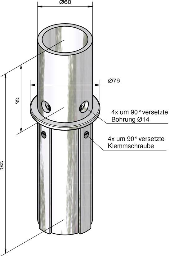 Reduzierstück 76 auf 60mm Reduz 76/60
