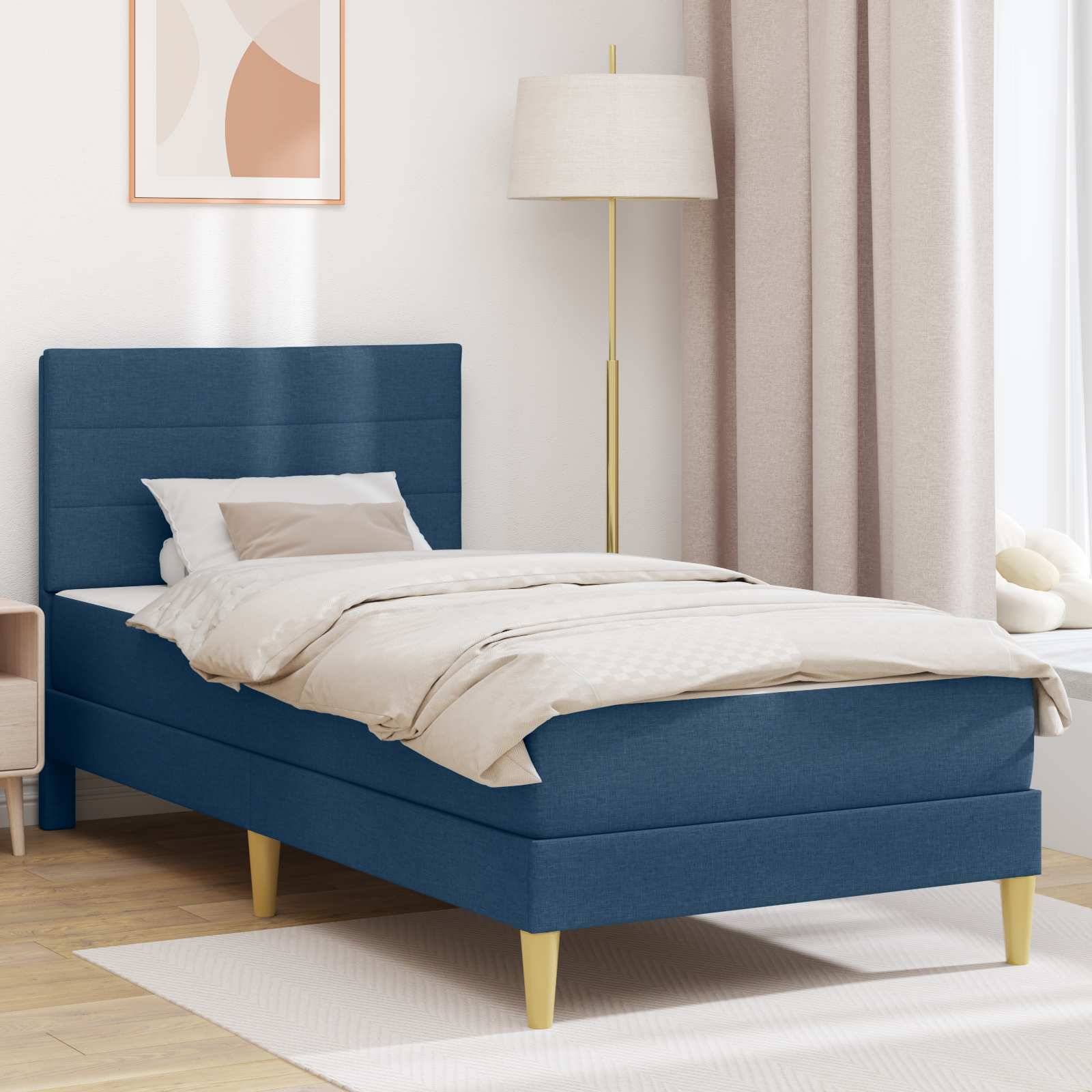 vidaXL Bettrahmen Blau 80 x 200 cm Polyester