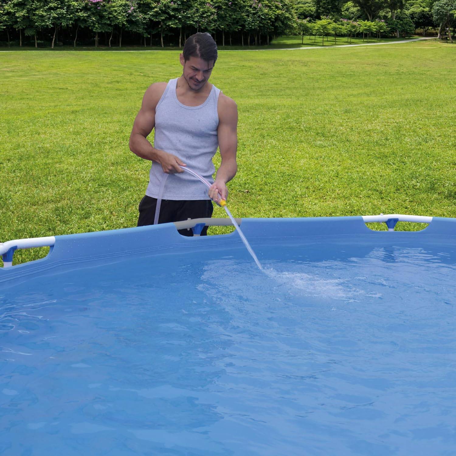 Happy People Stahlrahmenpool 258x179x66cm rechteckig Gartenpool Framepool 77517