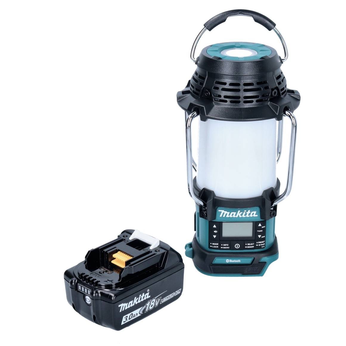 Makita DMR 056 F1 Akku Radio 18 V FM DAB+ mit Laterne 360° Taschenlampe IP65 + 1x Akku 3,0 Ah - ohne Ladegerät