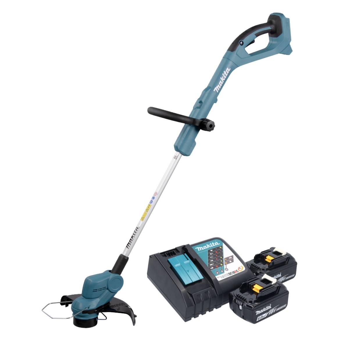Makita DUR 193 RG Akku Rasentrimmer 18 V 260 mm + 2x Akku 6,0 Ah + Ladegerät