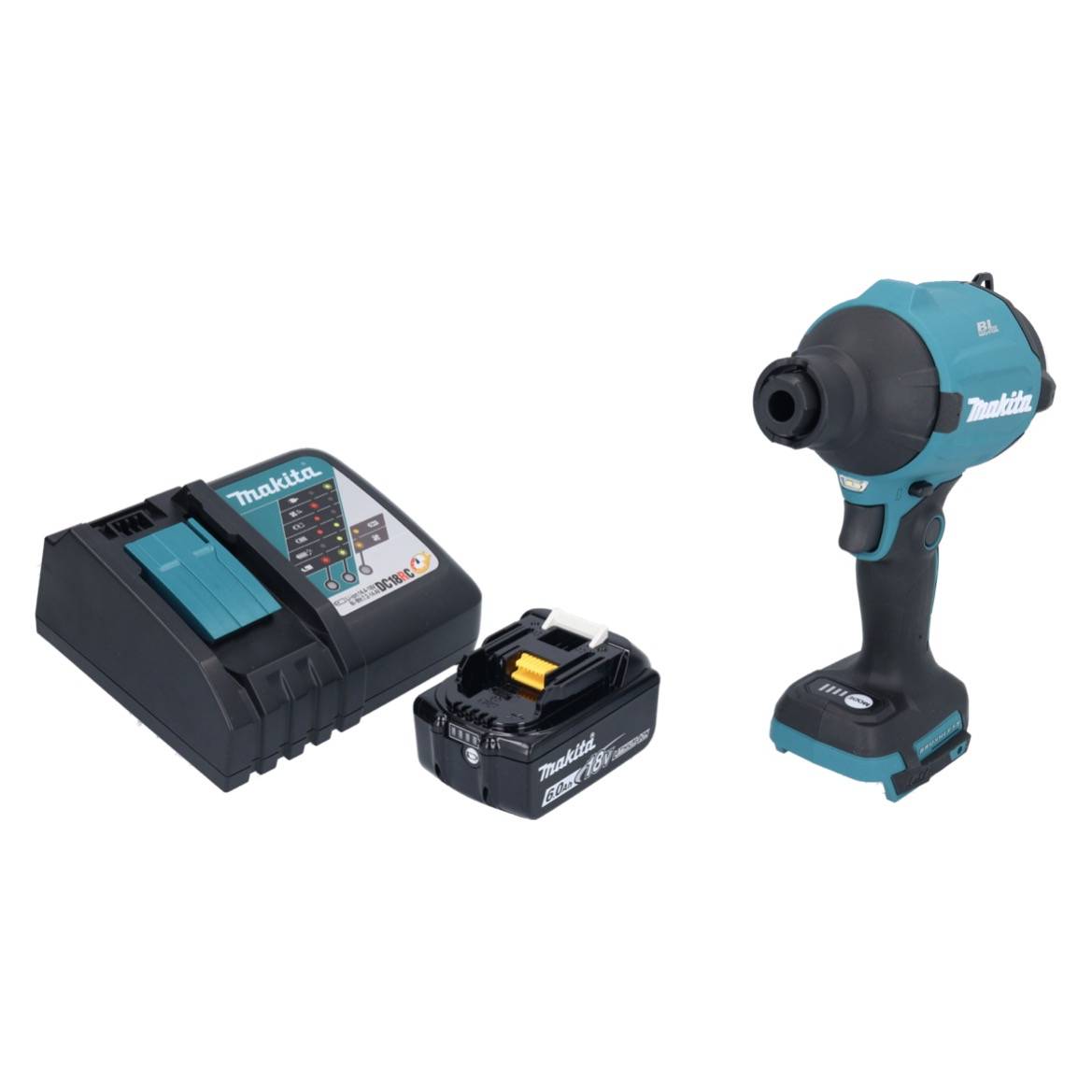 Makita DAS 180 RG1 Akku Gebläse 18 V Brushless + 1x Akku 6,0 Ah + Ladegerät