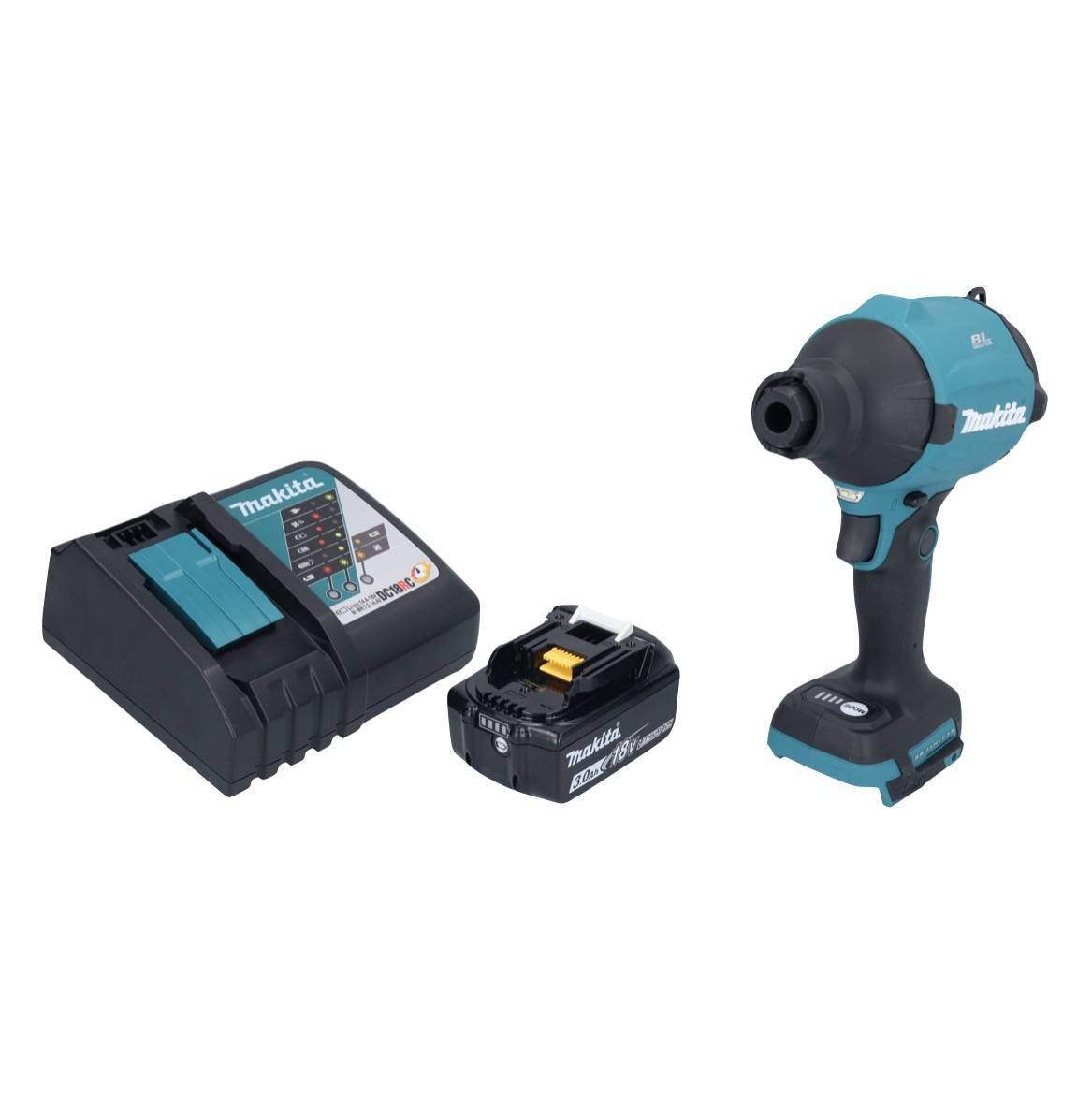 Makita DAS 180 RF1 Akku Gebläse 18 V Brushless + 1x Akku 3,0 Ah + Ladegerät