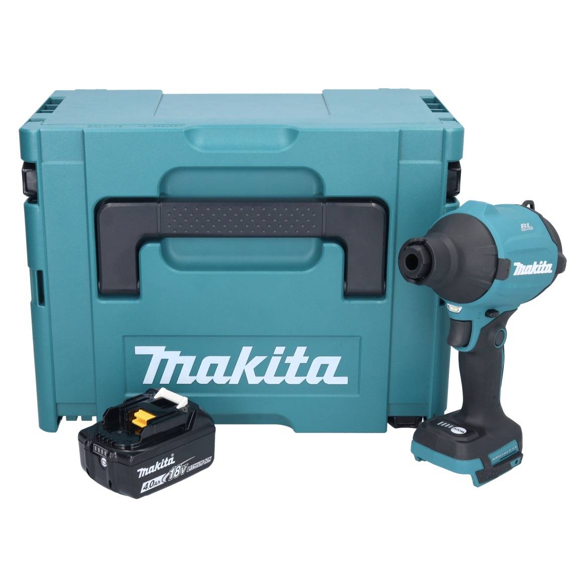 Makita DAS 180 M1J Akku Gebläse 18 V Brushless + 1x Akku 4,0 Ah + Makpac - ohne Ladegerät