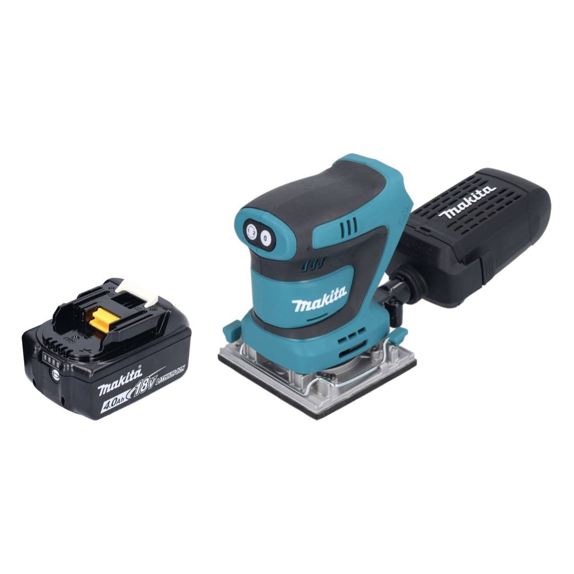 Makita DBO 484 M1 Akku Schwingschleifer 18 V 112 x 102 mm + 1x Akku 4,0 Ah - ohne Ladegerät