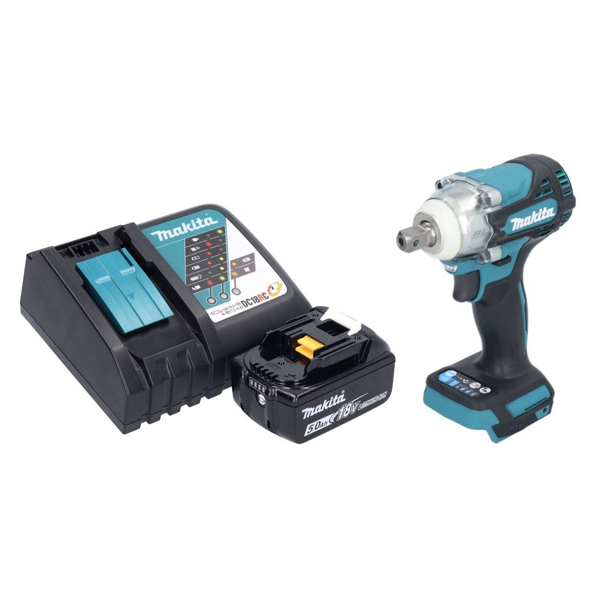 Makita DTW 301 RT1 Akku Schlagschrauber 18 V 330 Nm 1/2" Brushless + 1x Akku 5,0 Ah + Ladegerät