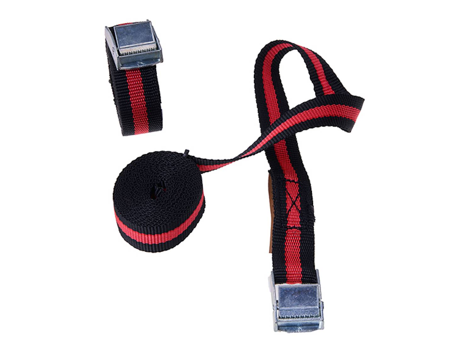 2x Lasten- Verzurrgurt 2,5M Zugfestigkeit 75 kg Duo250 schwarz rot Spanngurte