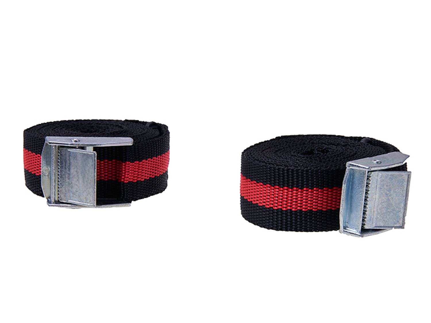 2x Lasten- Verzurrgurt 2,5M Zugfestigkeit 75 kg Duo250 schwarz rot Spanngurte