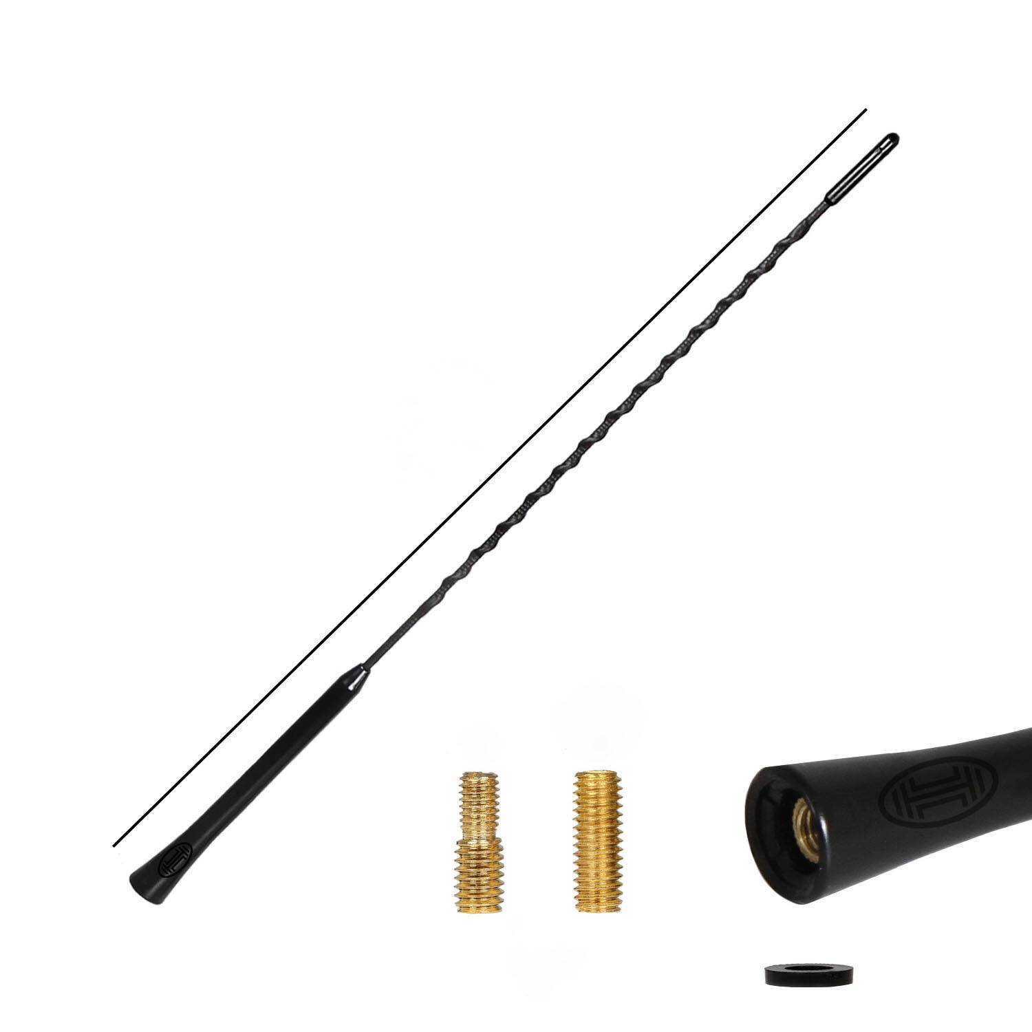 HEYNER® Antenne AM/FM mit M5 & M6-Gewinde, Ersatzstab 40cm kurzer Antennenersatzstab, Auto-Dachantenne