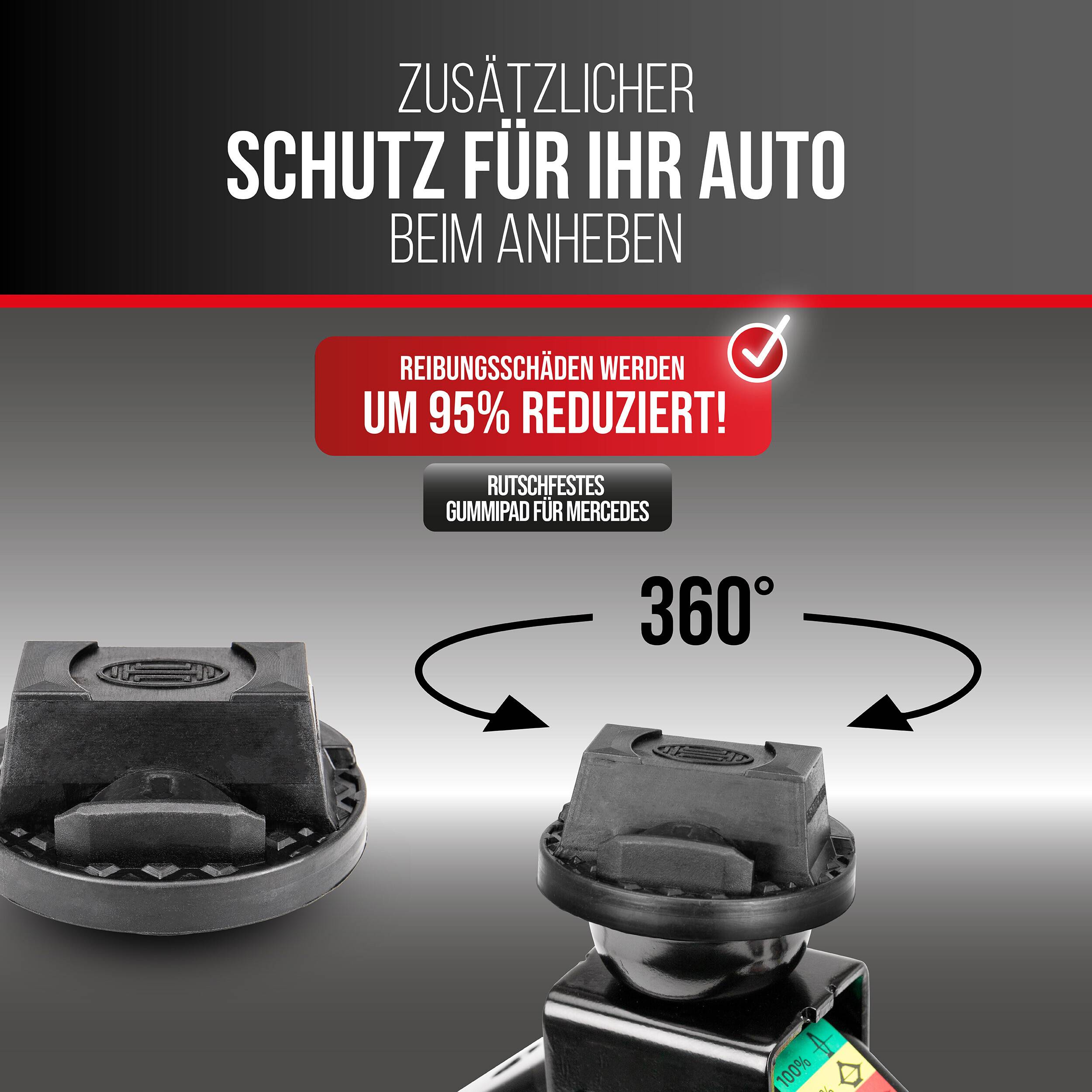 HEYNER® Gummiauflage Wagenheber 78 mm, passend für Mercedes passend für Rangierwagenheber &