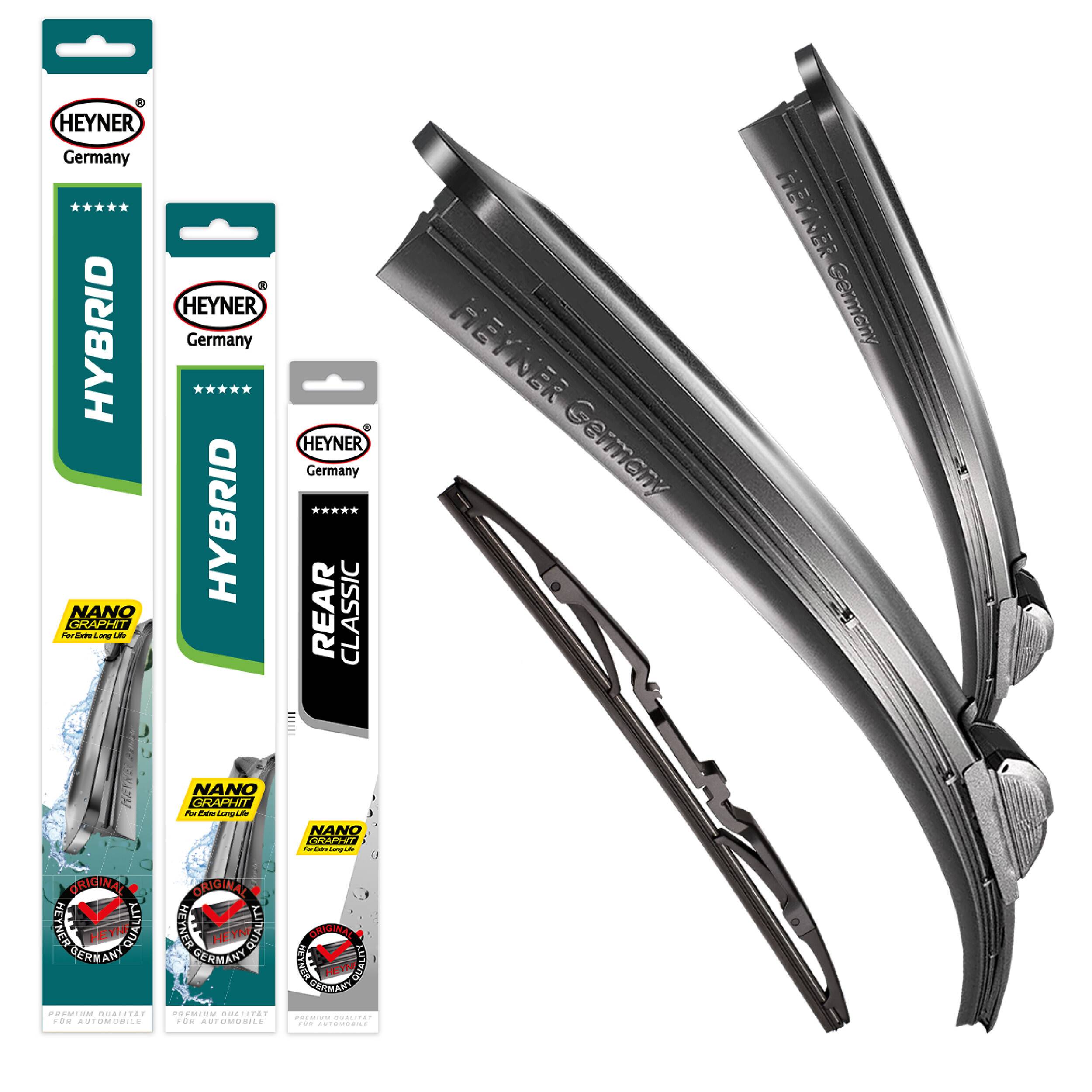 HEYNER® Scheibenwischer mit Heckwischer komp. mit DFSK E5 (01.2024 - 04.2026) HYBRID Flachbalkenwischer