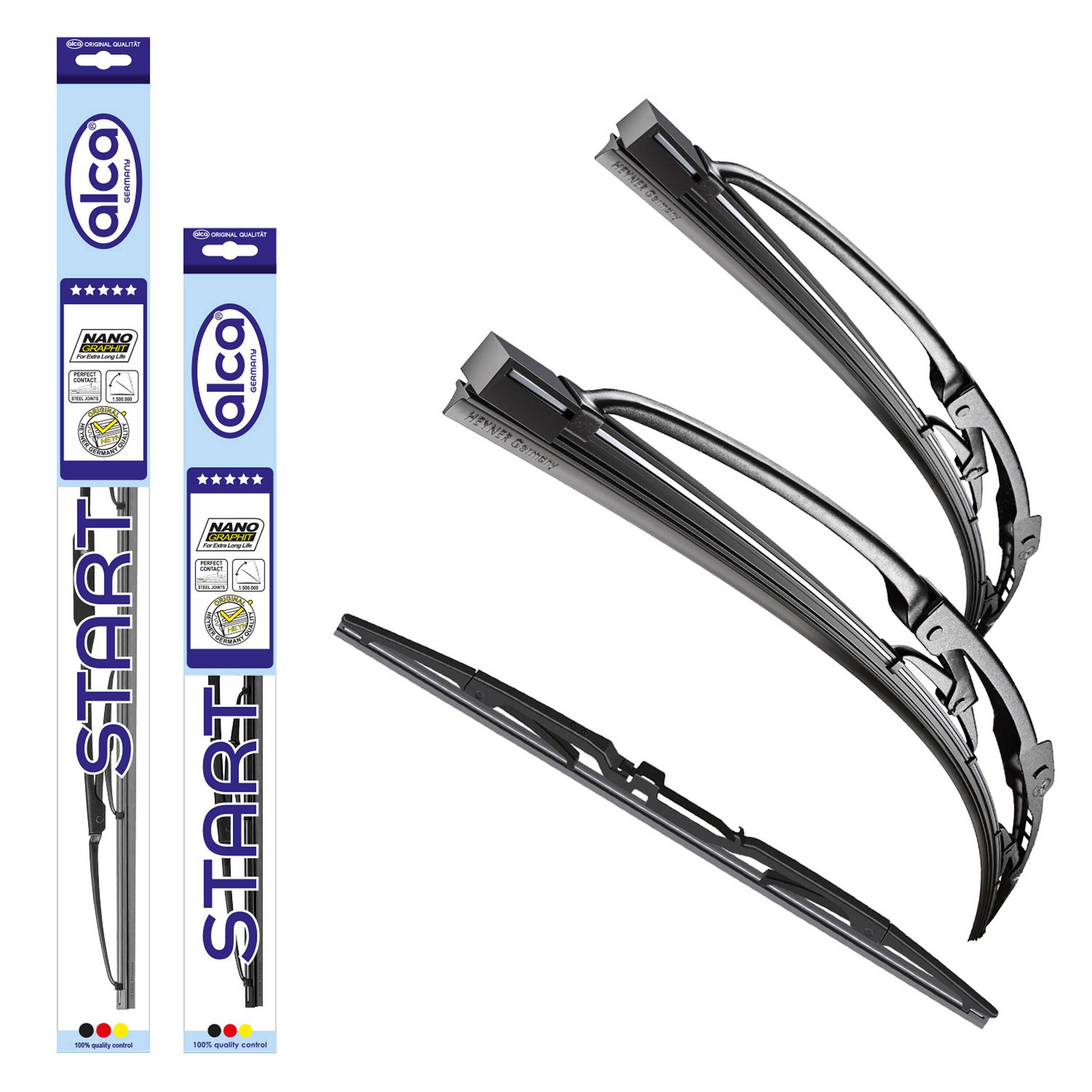 alca® Scheibenwischer mit Heckwischer ideal für VOLVO 850 / 850 Kombi/854/855 (06.1991 - 10.1997) START, Gelenkwischer,