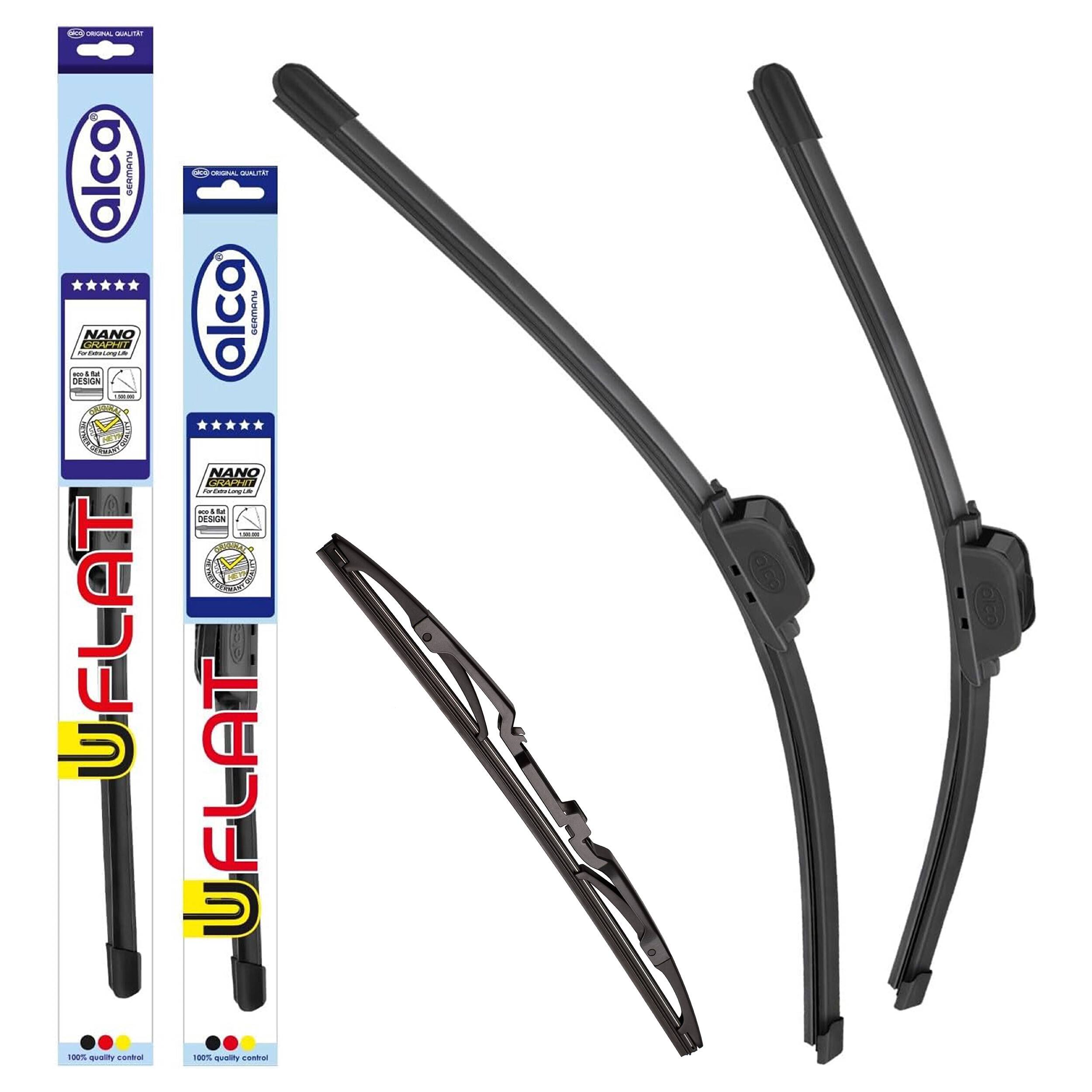 alca® Scheibenwischer mit Heckwischer ideal für HYUNDAI KONA (04.2023 - 03.2026) U-FLAT Flachbalkenwischer