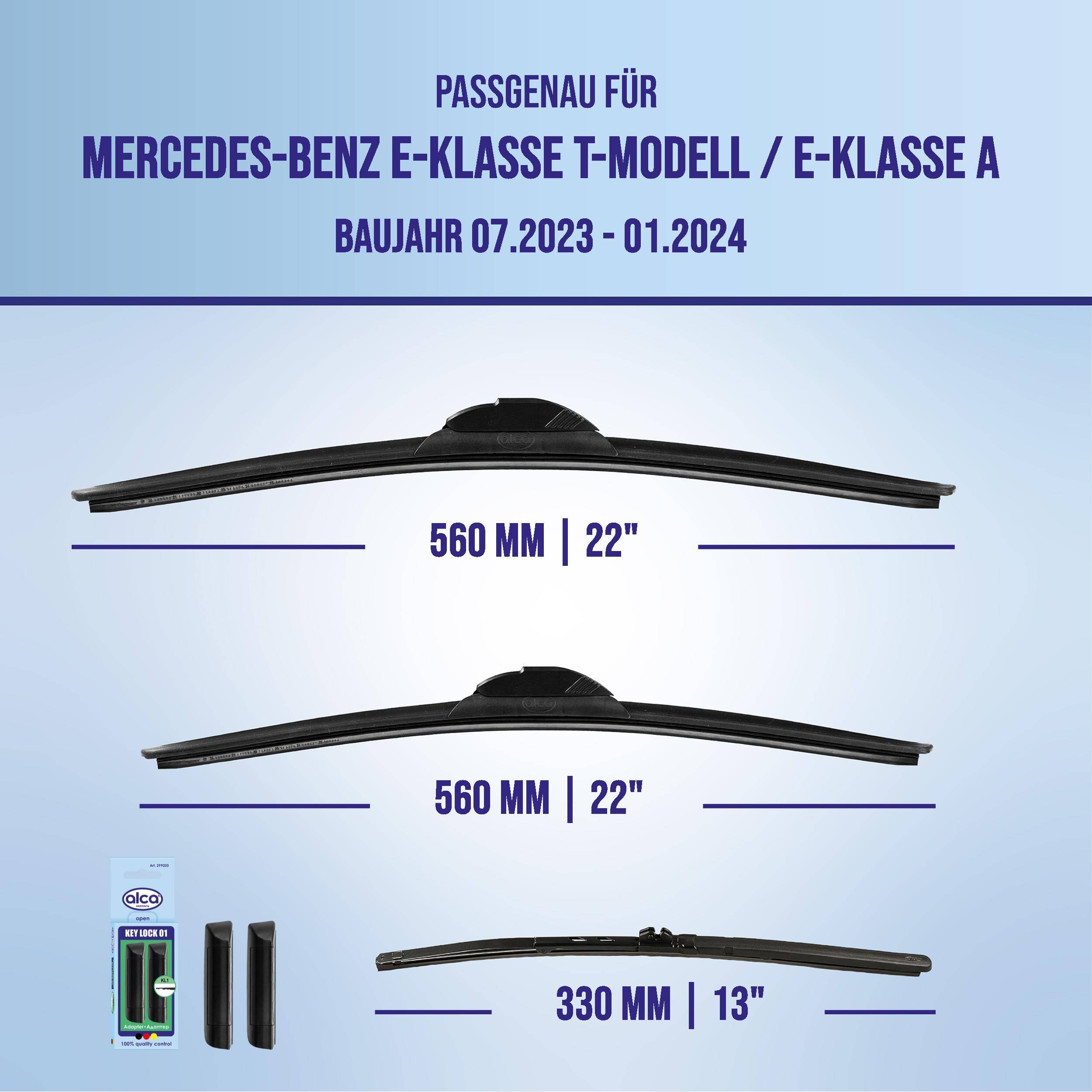 alca® Scheibenwischer Komplettset für MERCEDES-BENZ E-KLASSE T-Modell / 07.2023 - 01.2024, SUPER FLAT