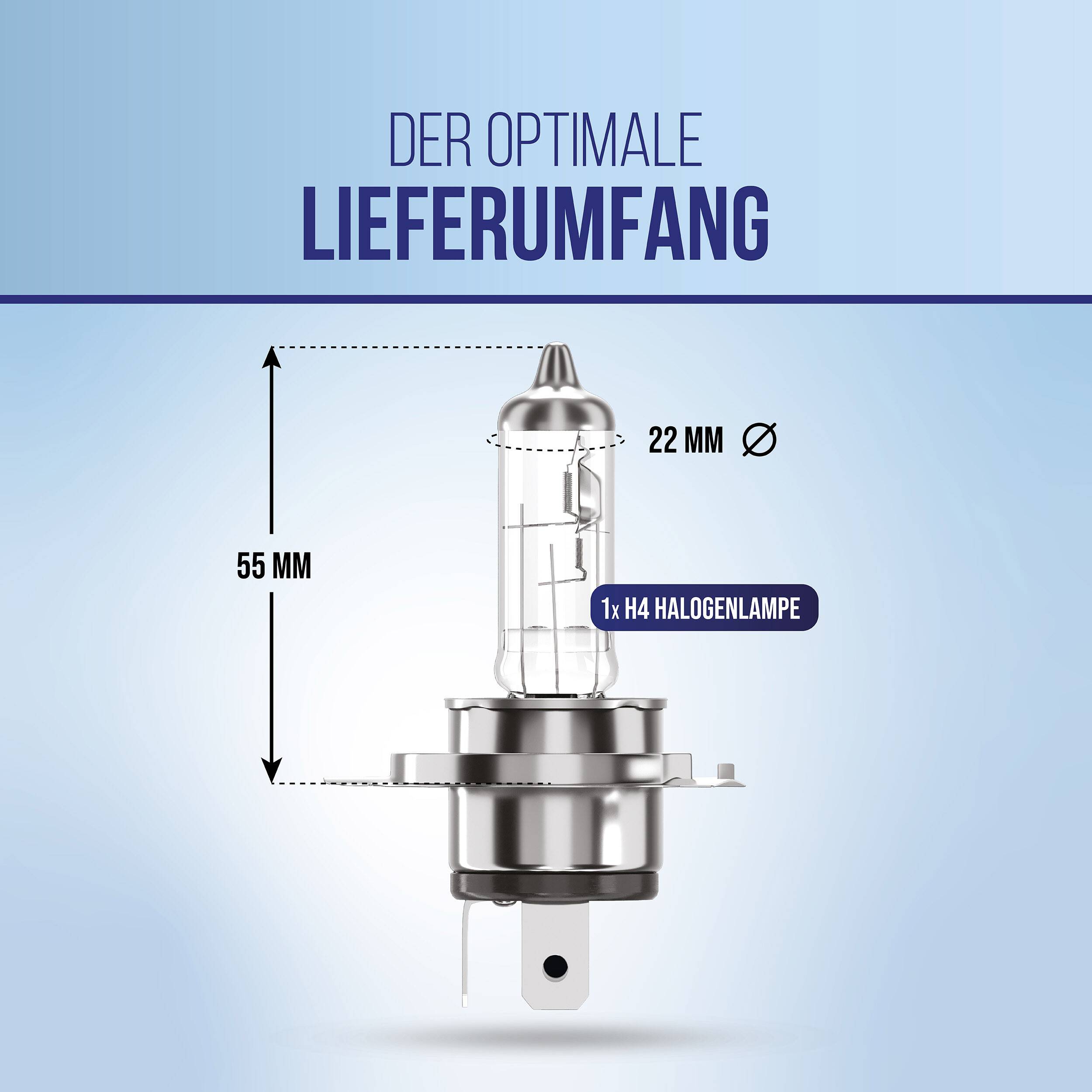 alca® H4 Halogen Lampe Auto I P43t I 12V 60/55W Halogen Scheinwerfer 3200/3100K warmweiß I Scheinwerferlampe Glühbirne