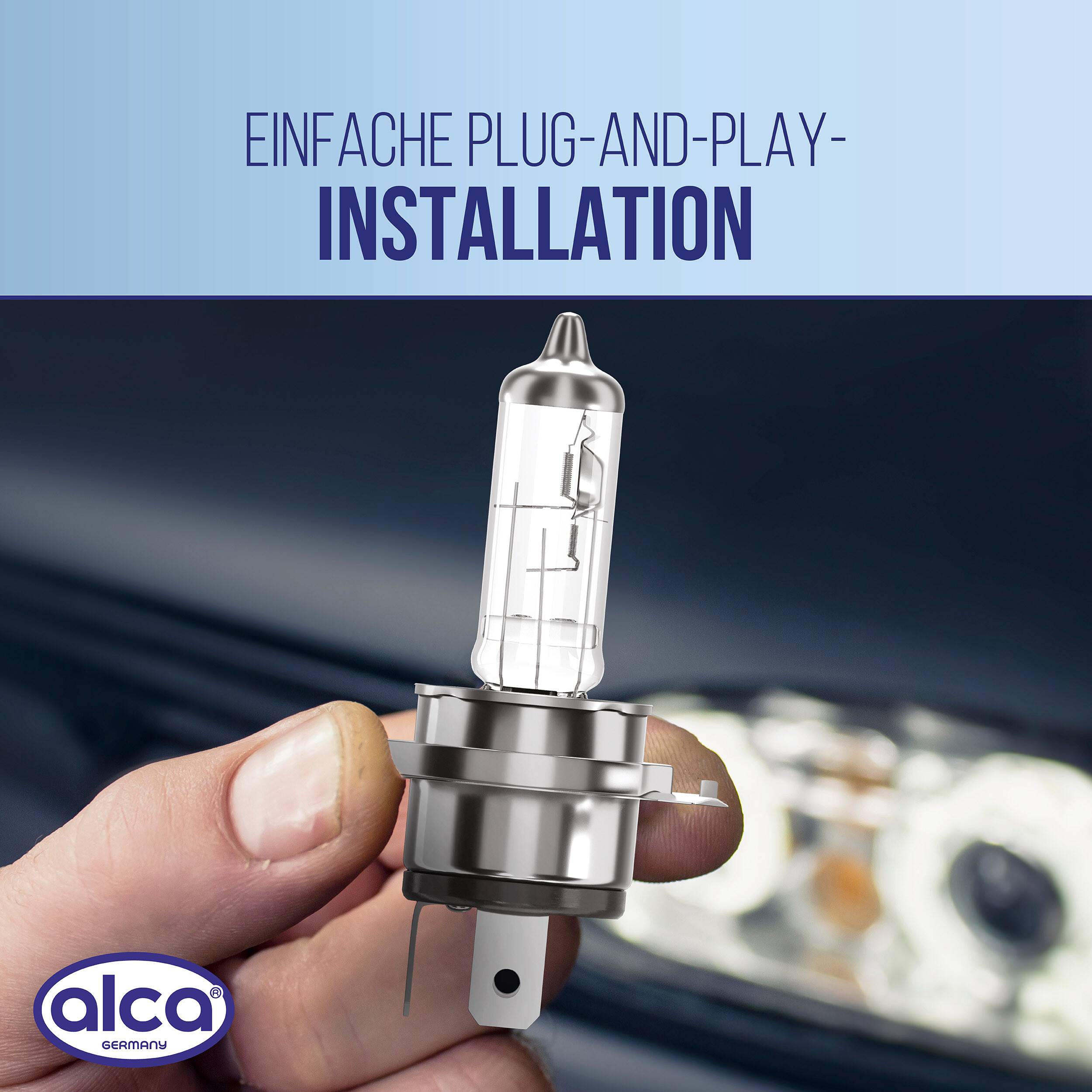 alca® H4 Halogen Lampe Auto I P43t I 12V 60/55W Halogen Scheinwerfer 3200/3100K warmweiß I Scheinwerferlampe Glühbirne
