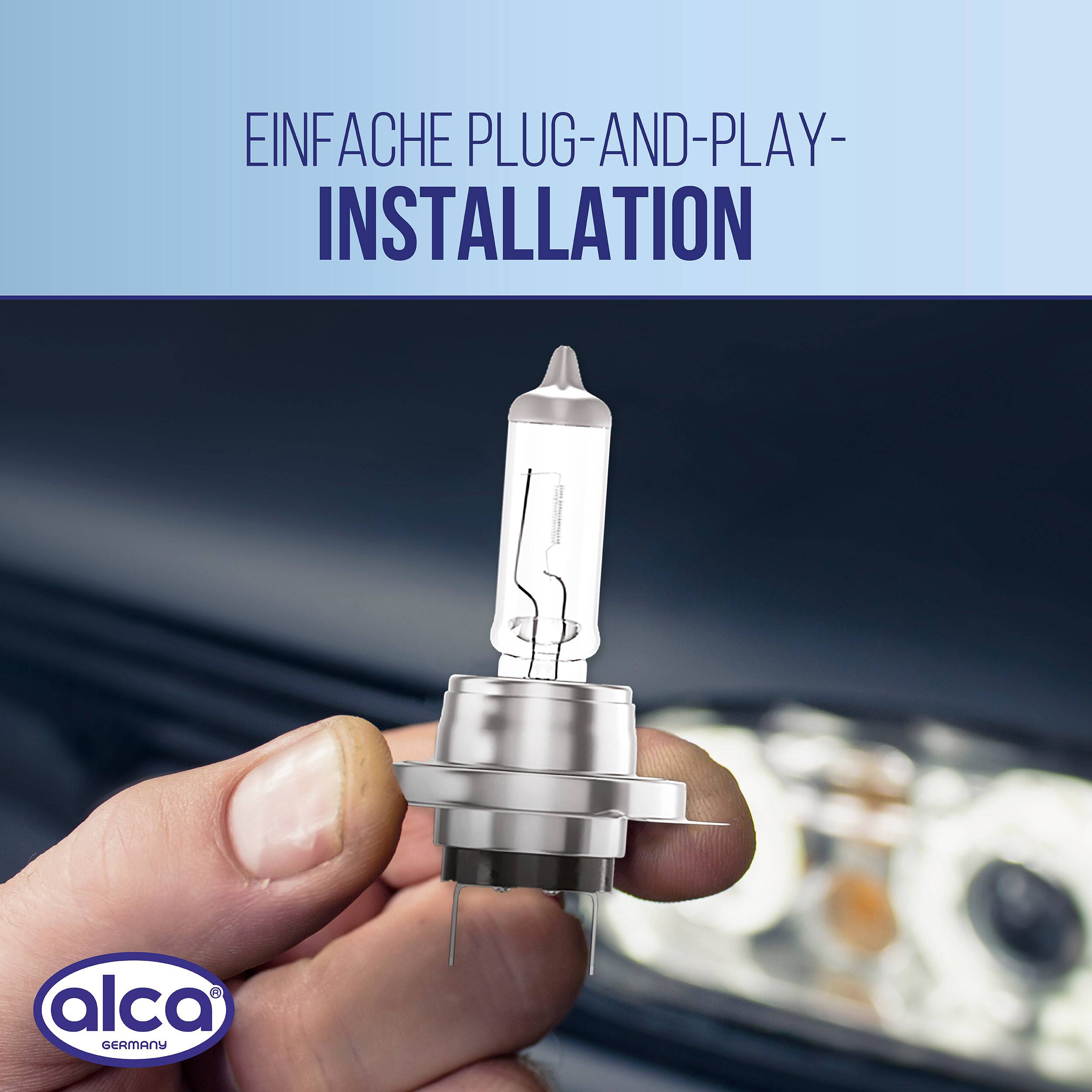 alca® H7 Halogen Lampe Auto I Px26d I 12V 55W Halogen Scheinwerfer 3300K warmweiß I Scheinwerferlampe Glühbirne KFZ