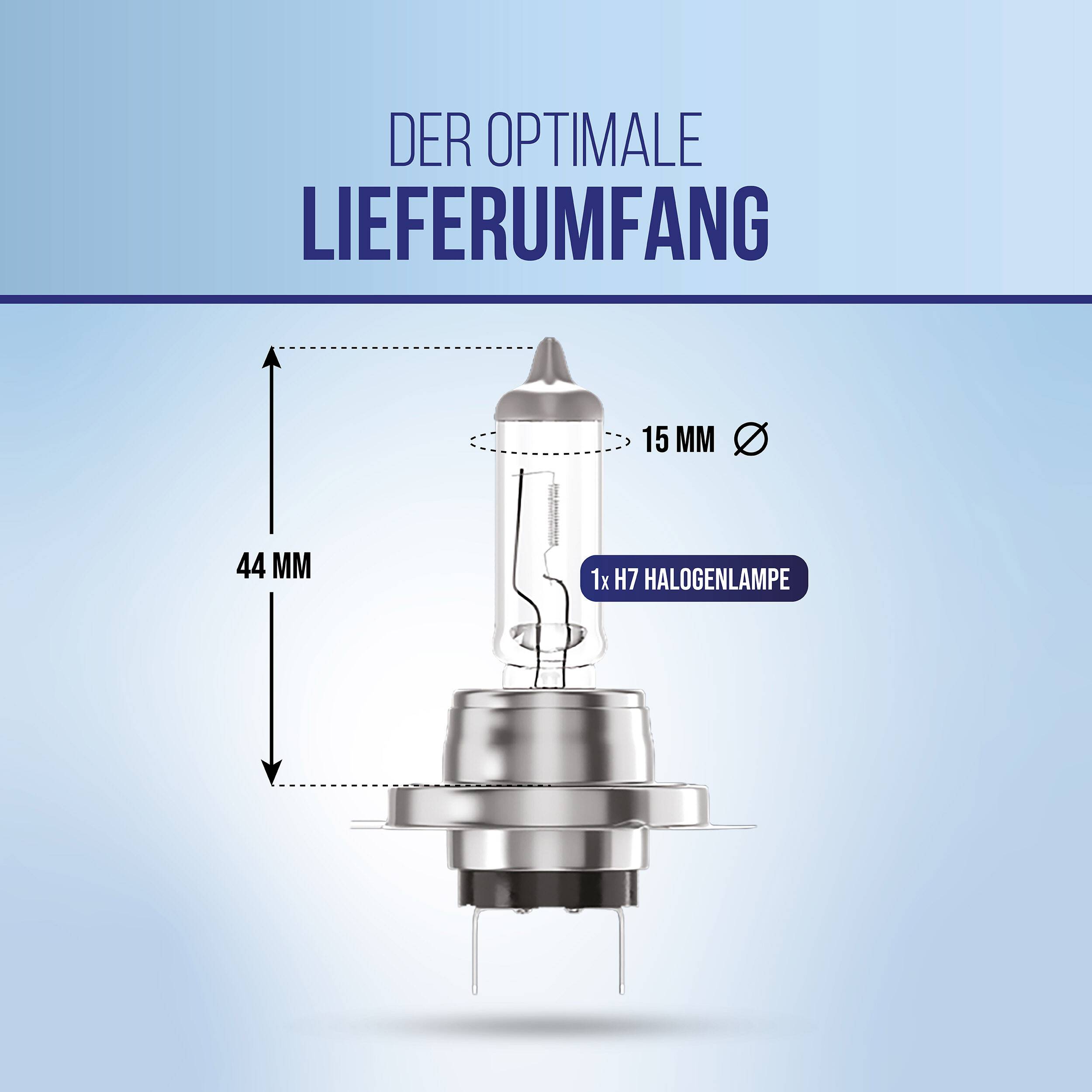 alca® H7 Halogen Lampe Auto I Px26d I 12V 55W Halogen Scheinwerfer 3300K warmweiß I Scheinwerferlampe Glühbirne KFZ