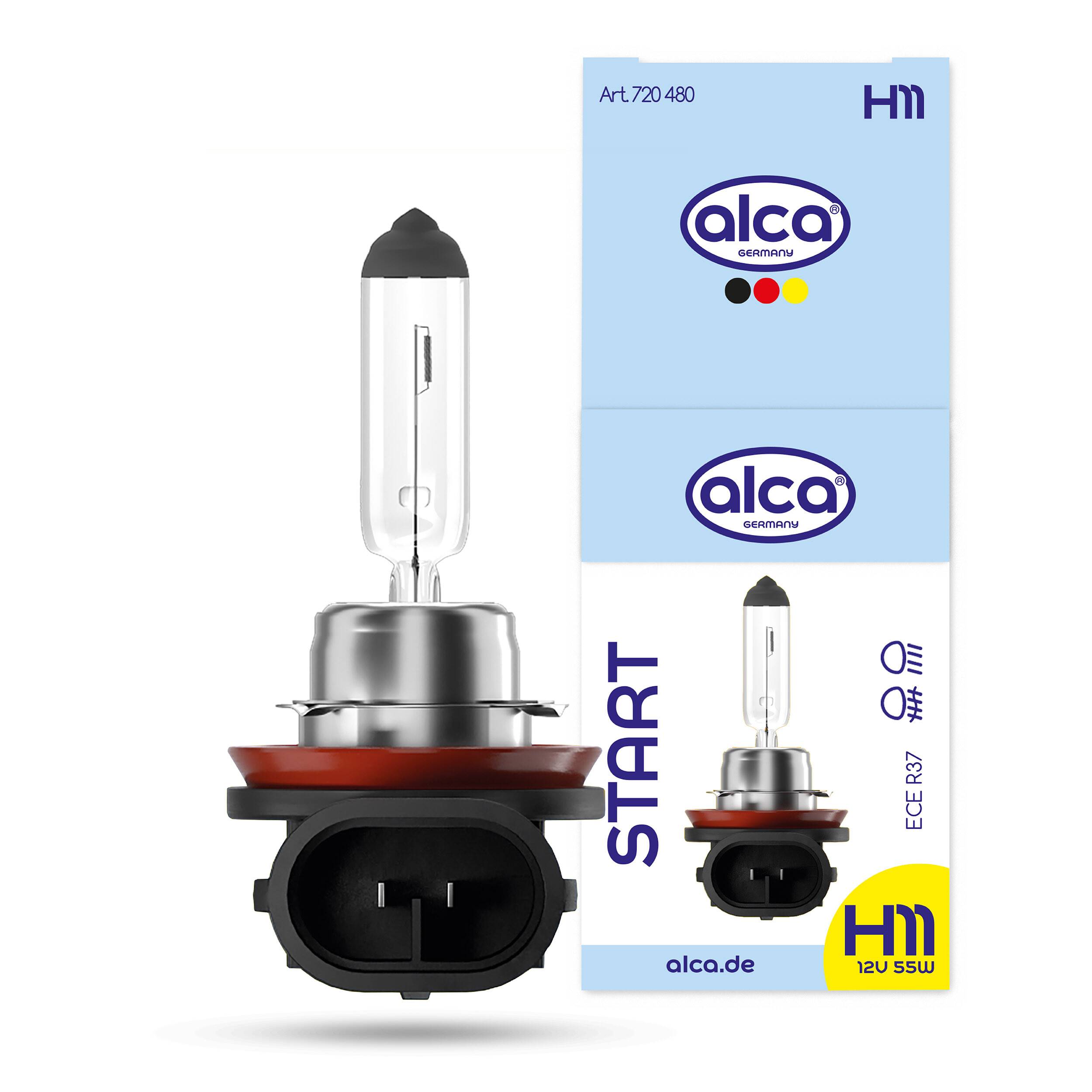Verpackte und lose Halogen-Autoscheinwerferlampe mit der Bezeichnung „alca