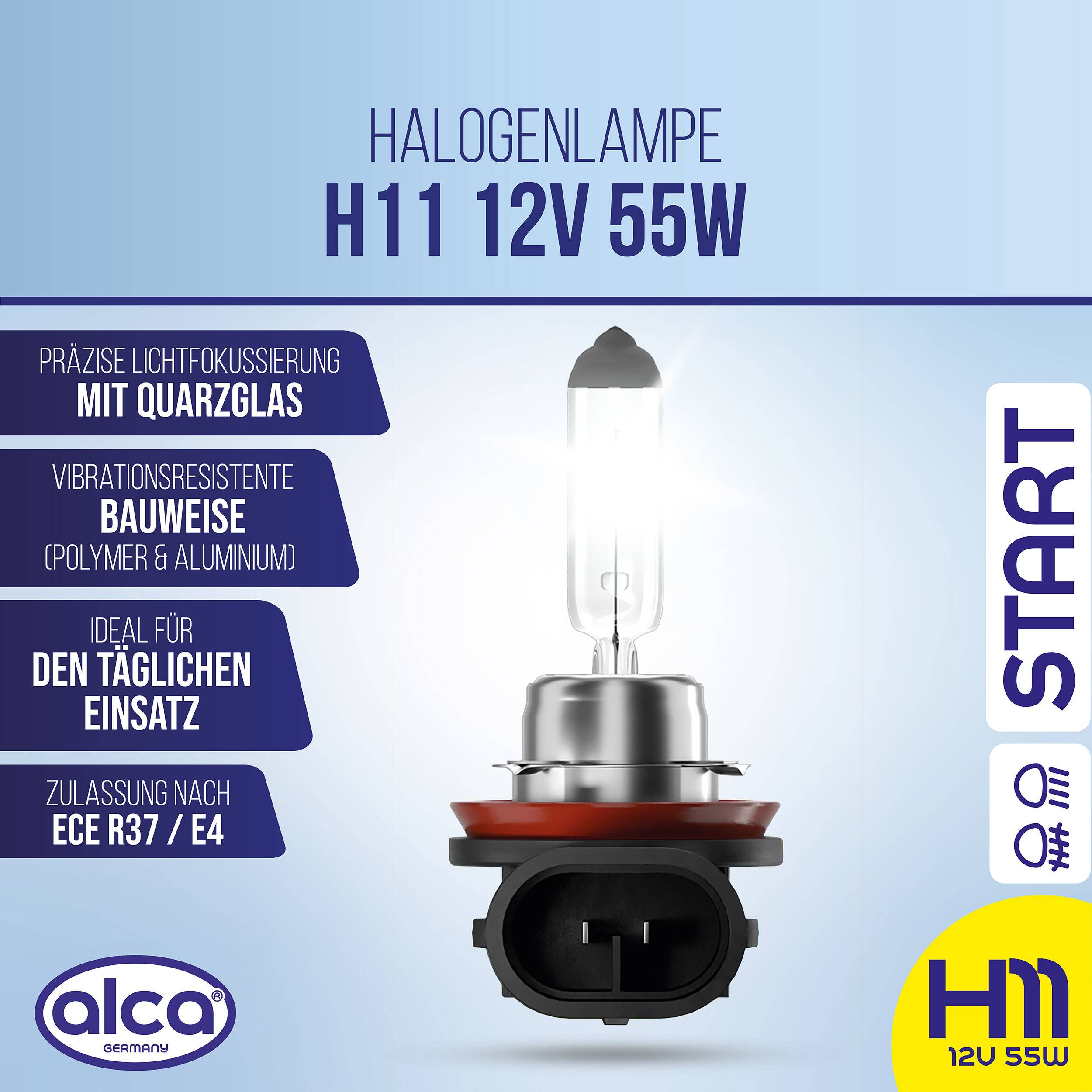 Produktbild einer Halogenlampe mit der Bezeichnung „H11 12V 55W