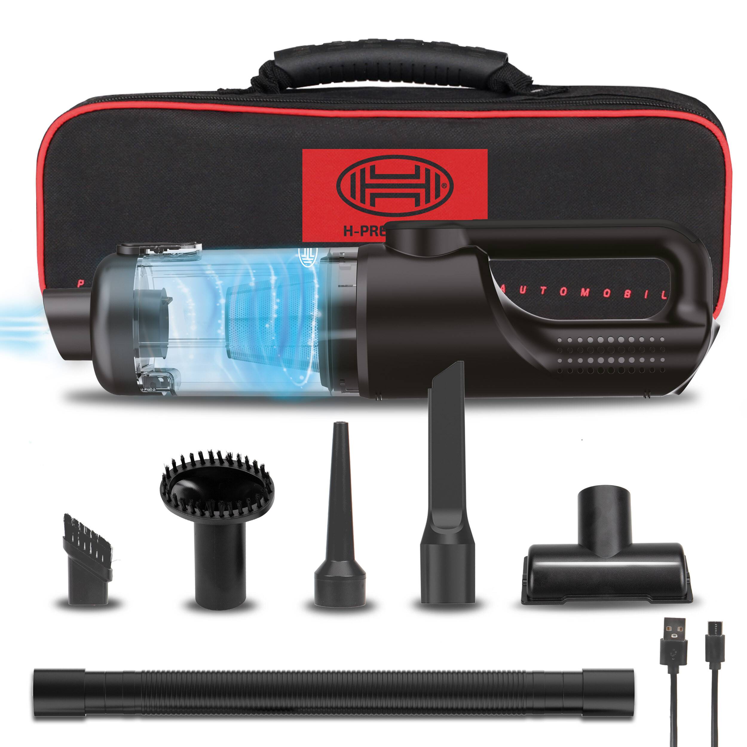 HEYNER® Staubsauger mit Akku 16000 Pa & 120 W Leistung für Auto und Kfz
