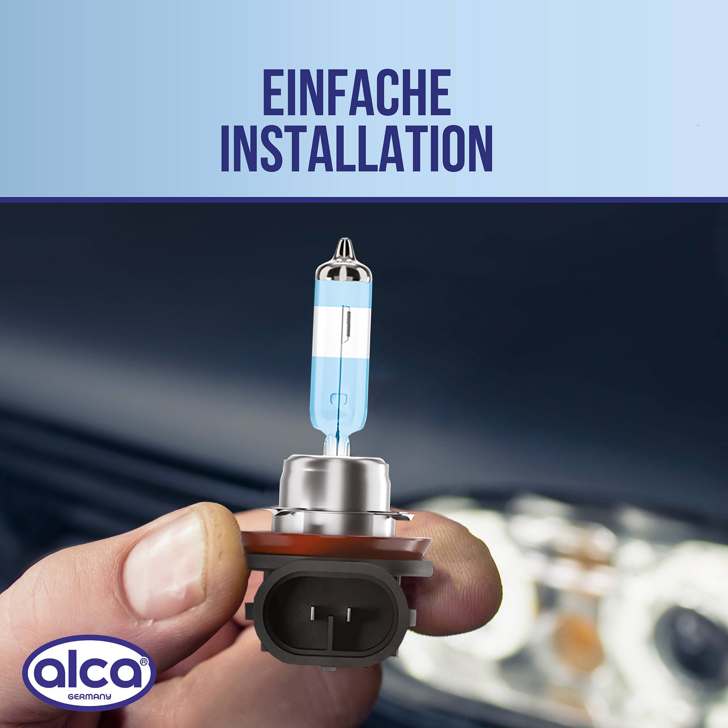 alca® 2 Stück H11 Halogen Lampe Auto I PGJ19-2 I 12V 55W Halogen Scheinwerfer Lampe I +200% mehr Helligkeit I