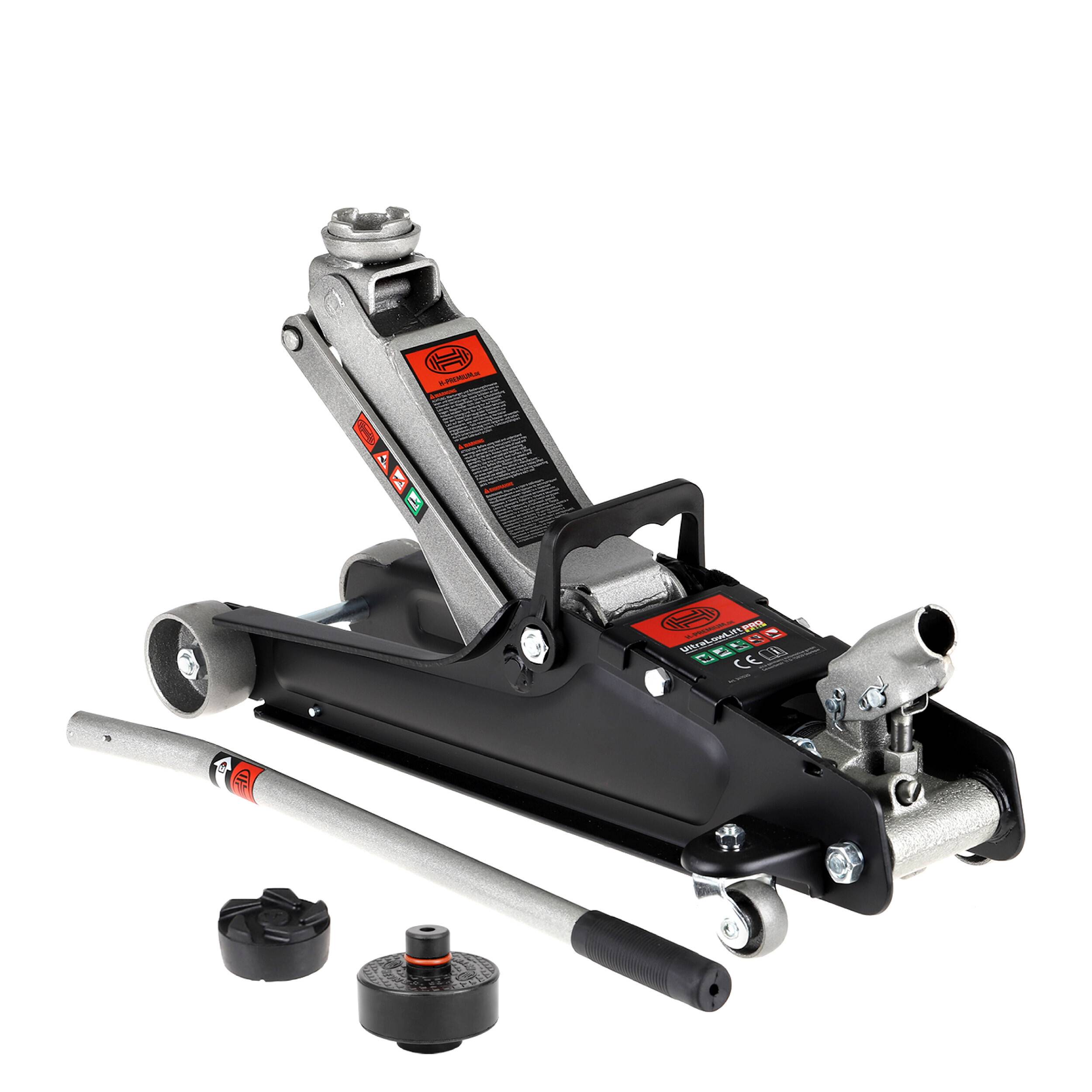 HEYNER® Wagenheber Rangierwagenheber Bundle inkl. Ersatzgummiauflage für Tesla Model 3 S Y X + 2,25t Kapazität + extra