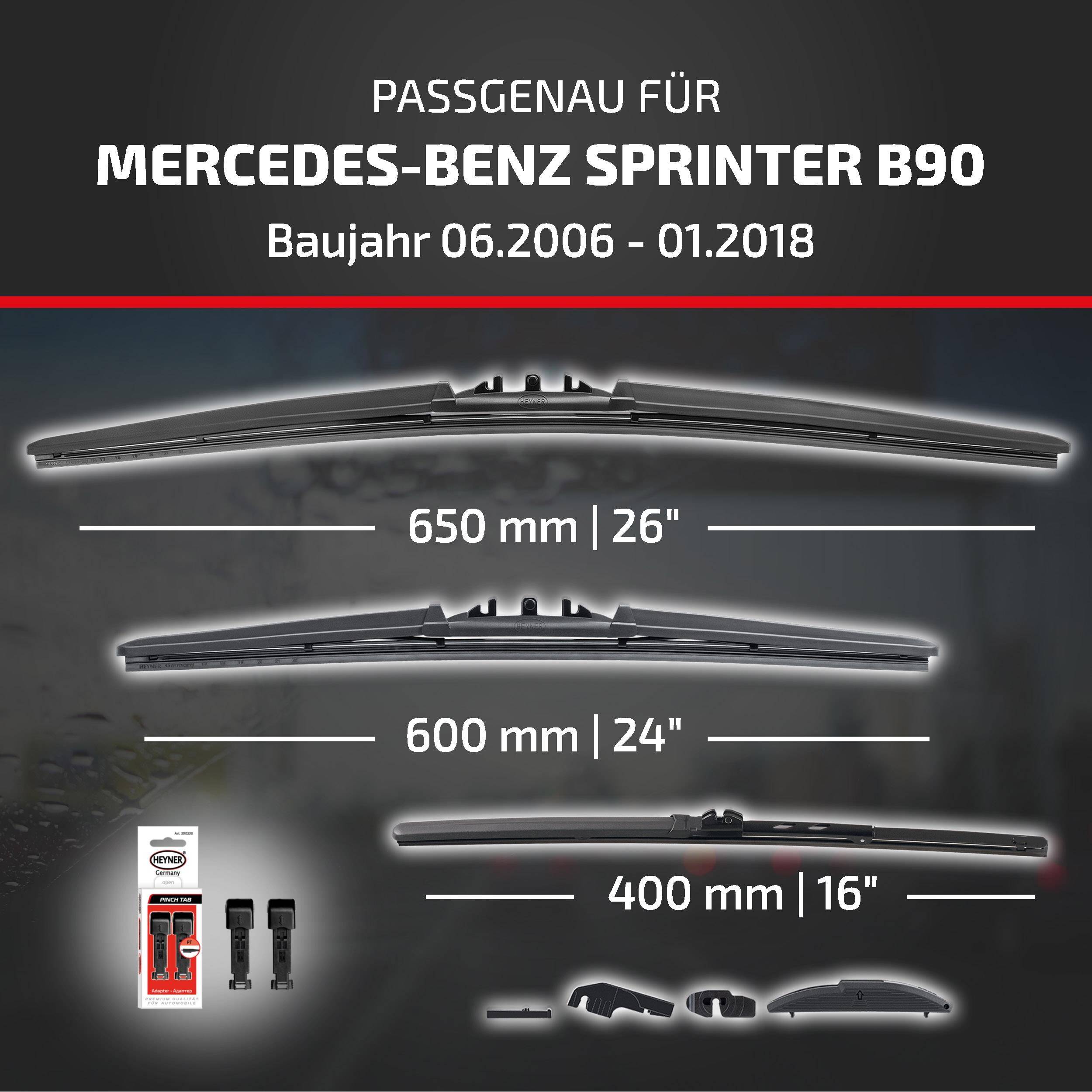 HEYNER® Scheibenwischer Komplettset für MERCEDES-BENZ SPRINTER