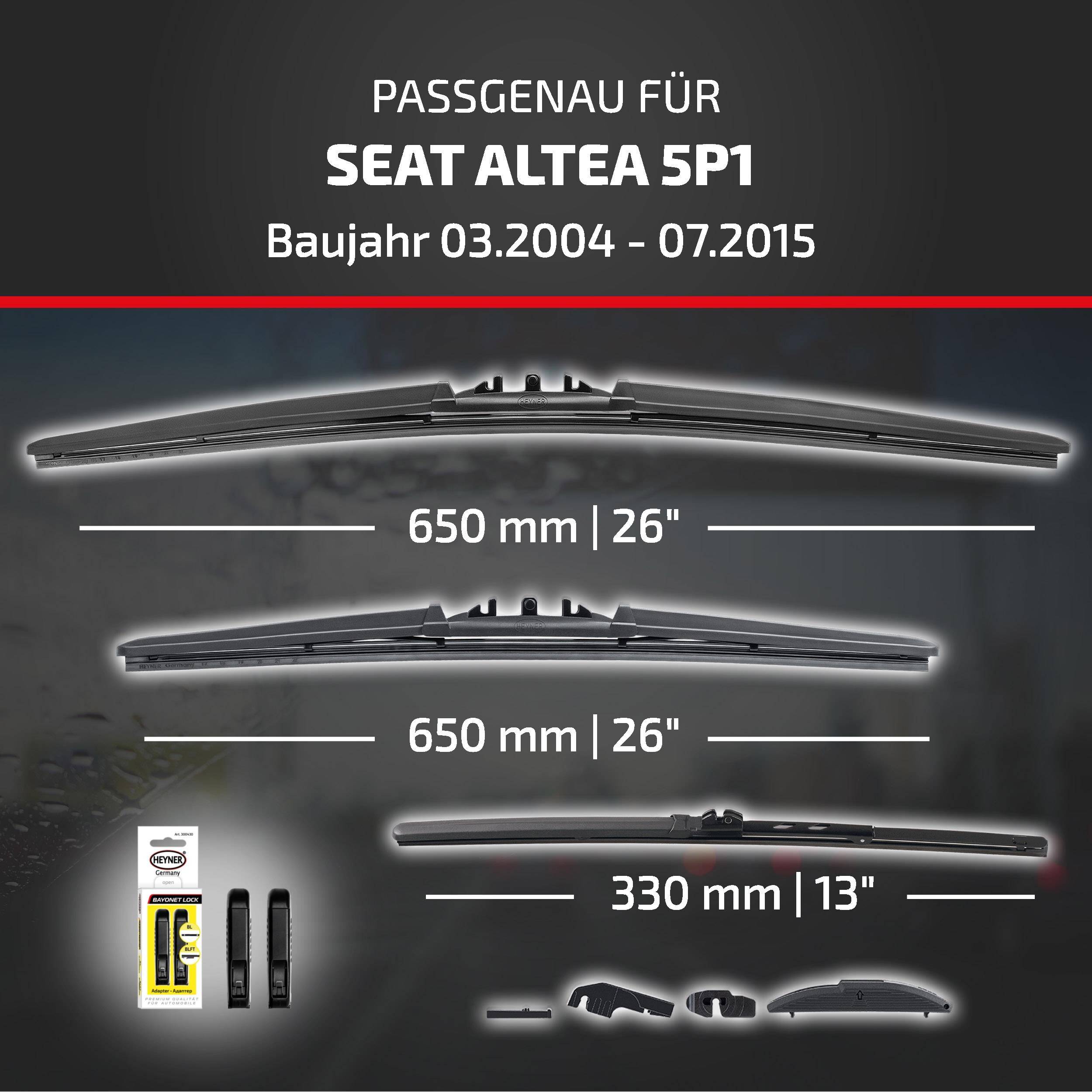 Diagramm zur Scheibenwischer-Montage für „SEAT ALTEA 5P1