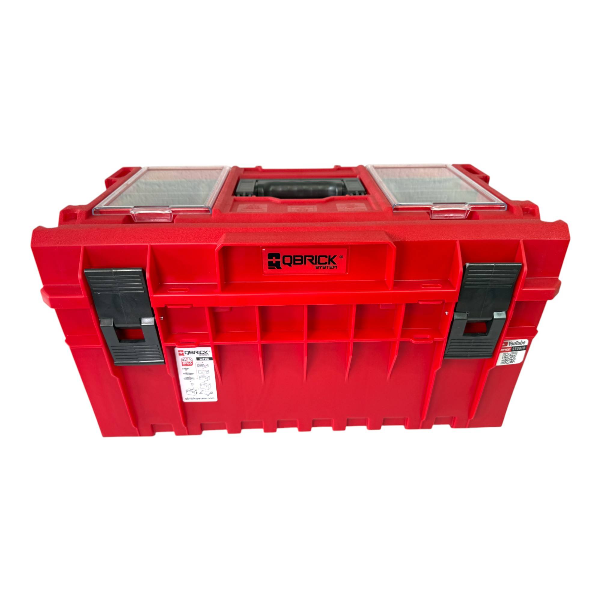 Qbrick System ONE 350 Profi RED ULTRA HD Custom Werkzeugkoffer modularer Organizer 585 x 385 x 320 mm 38 l stapelbar IP66 - alte Version
