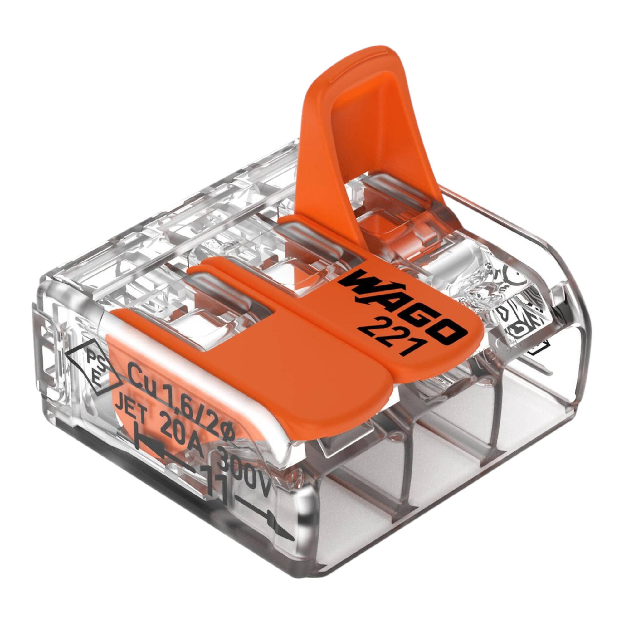 Wago 221-413 Verbindungsklemme 3 x 4 mm² 50 Stück