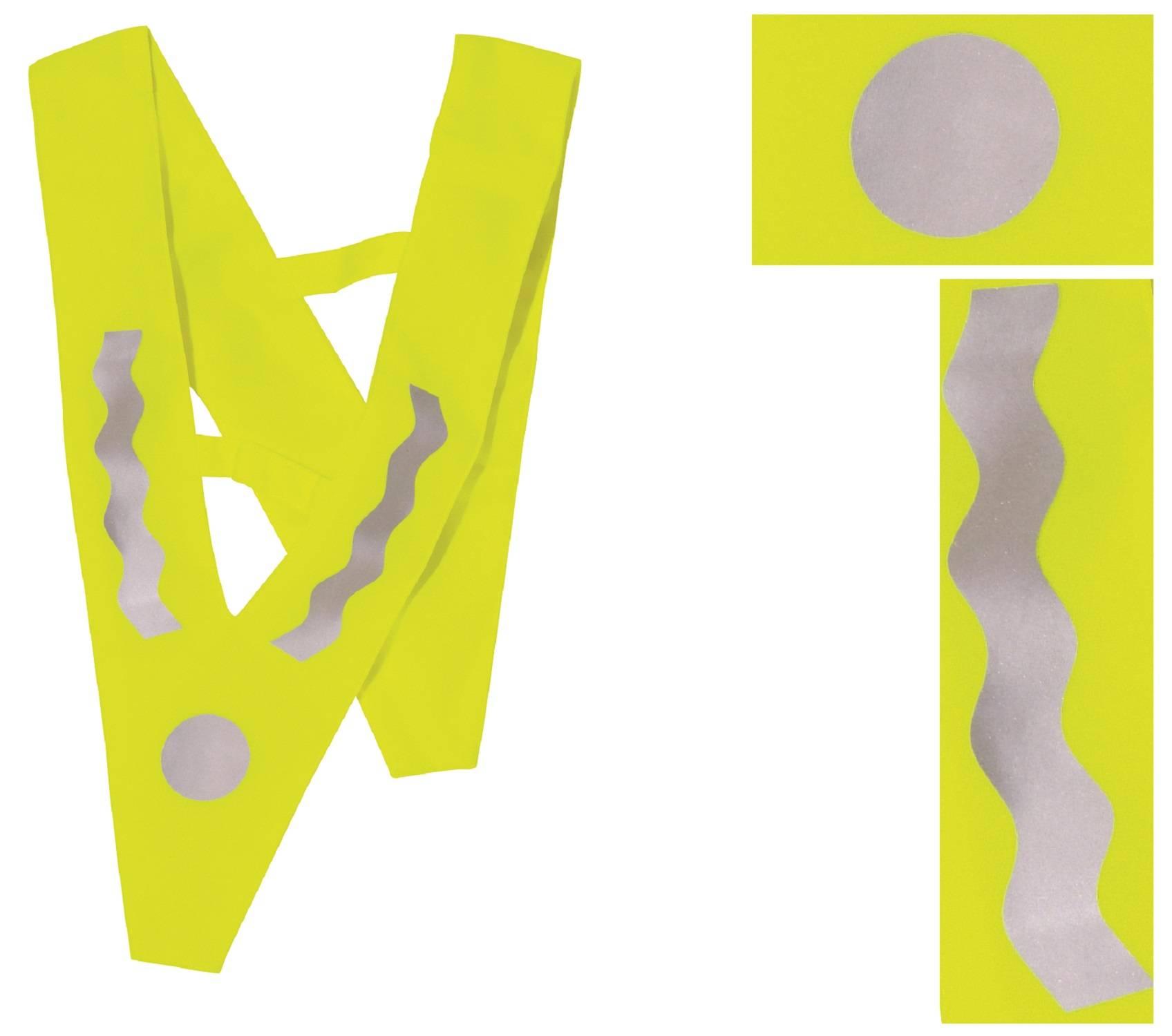 Warnweste in Gelb – Warnkragen für Kleinkinder Reflektierende Sicherheitsweste Universal mit Silberstreifen für Auto