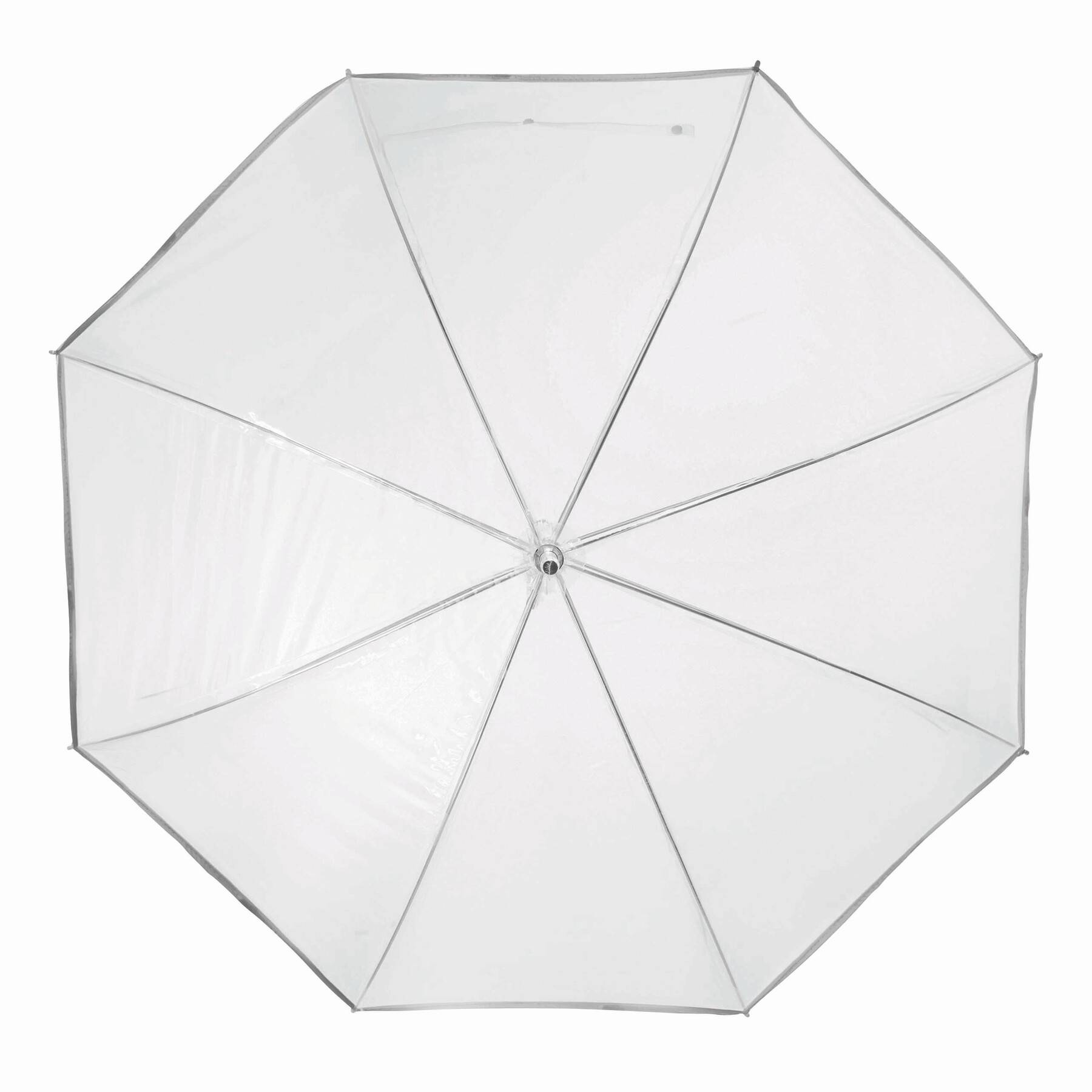 Durchsichtiger Regenschirm – Transparenter Stockschirm für Hochzeit, Ø101cm, POE-Bespannung, 58,5cm Speichenlänge, Druckknopfverschluss