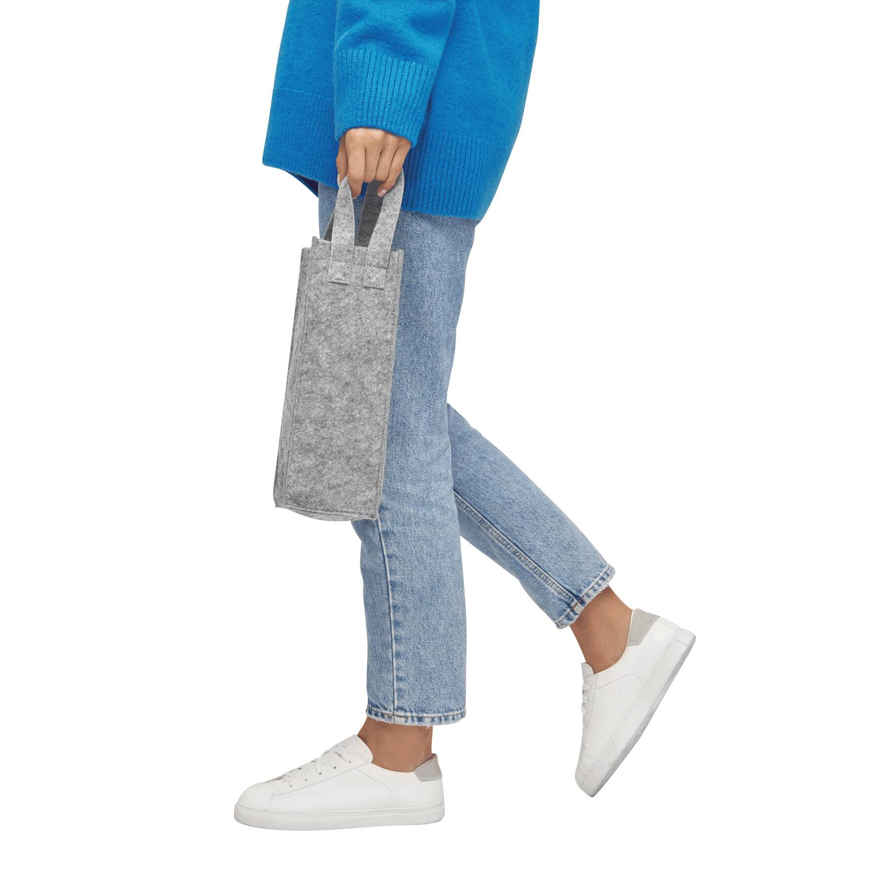 5x Flaschentasche aus Filz – Flaschentragetasche für 1L Flaschen Weintasche und Flaschenträger als Geschenketaschen Wein