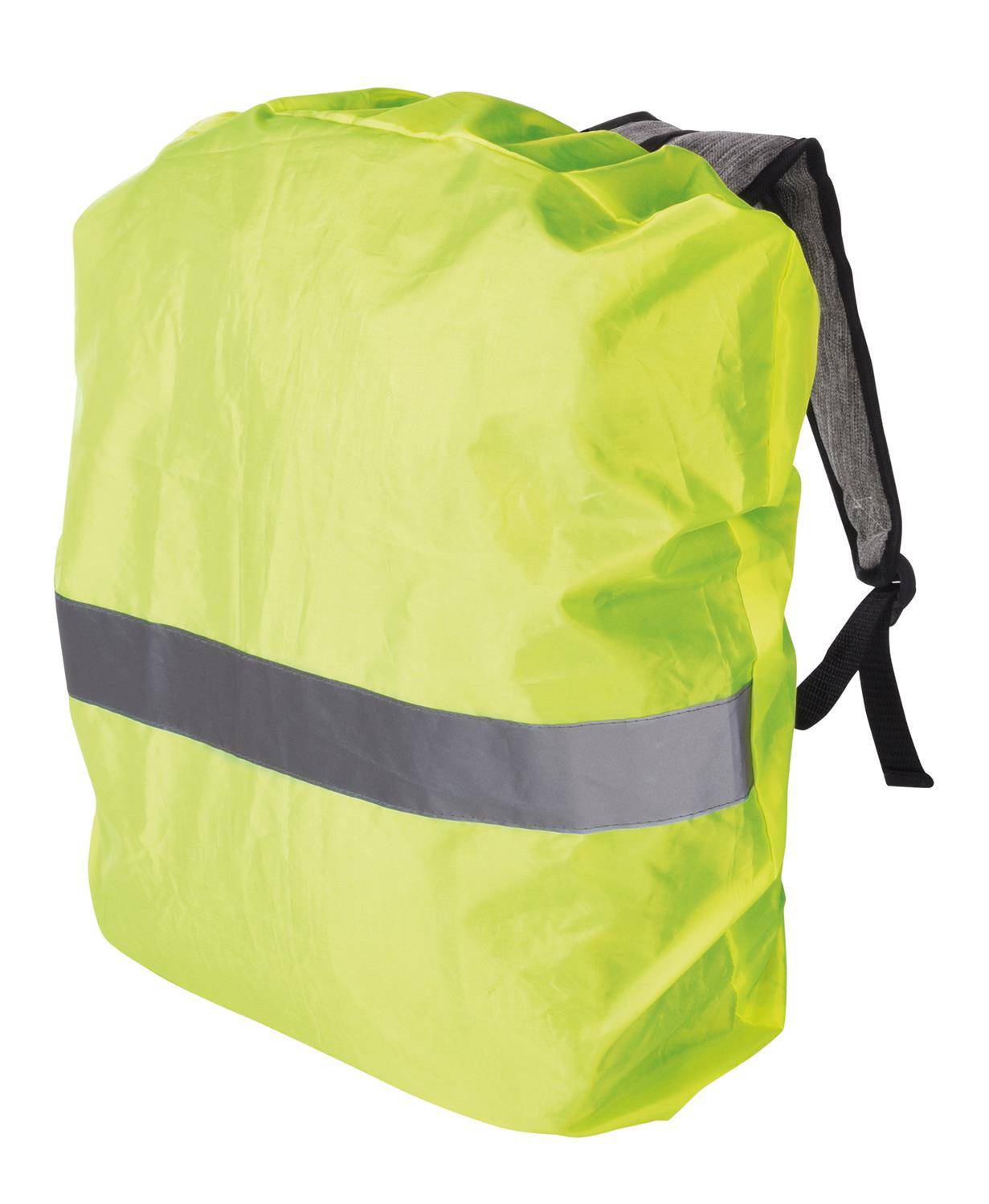 Regenschutz für Rucksack und Schulranzen - Regenhaube Wasser- und windabweisend mit Reflektorstreifen - Neon 48x15x53cm