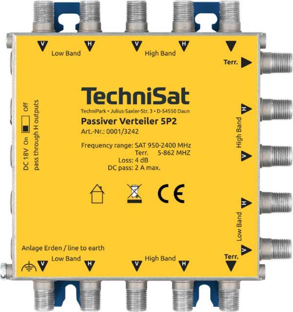 Passiver Verteiler 5 P2, 2-Fach Sat