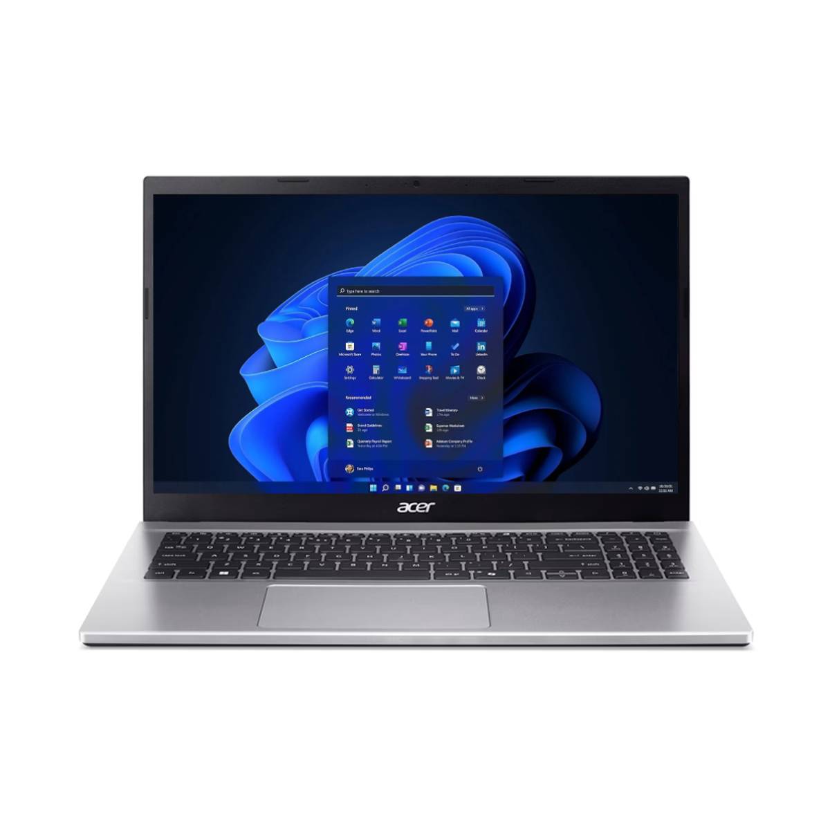 Acer Aspire Go 15 | 15.6" | AMD Ryzen 7 5825U | 8 x 4.50 GHz | 4 GB RAM | 128 GB SSD | Win 11 | Norton 360 | Silber