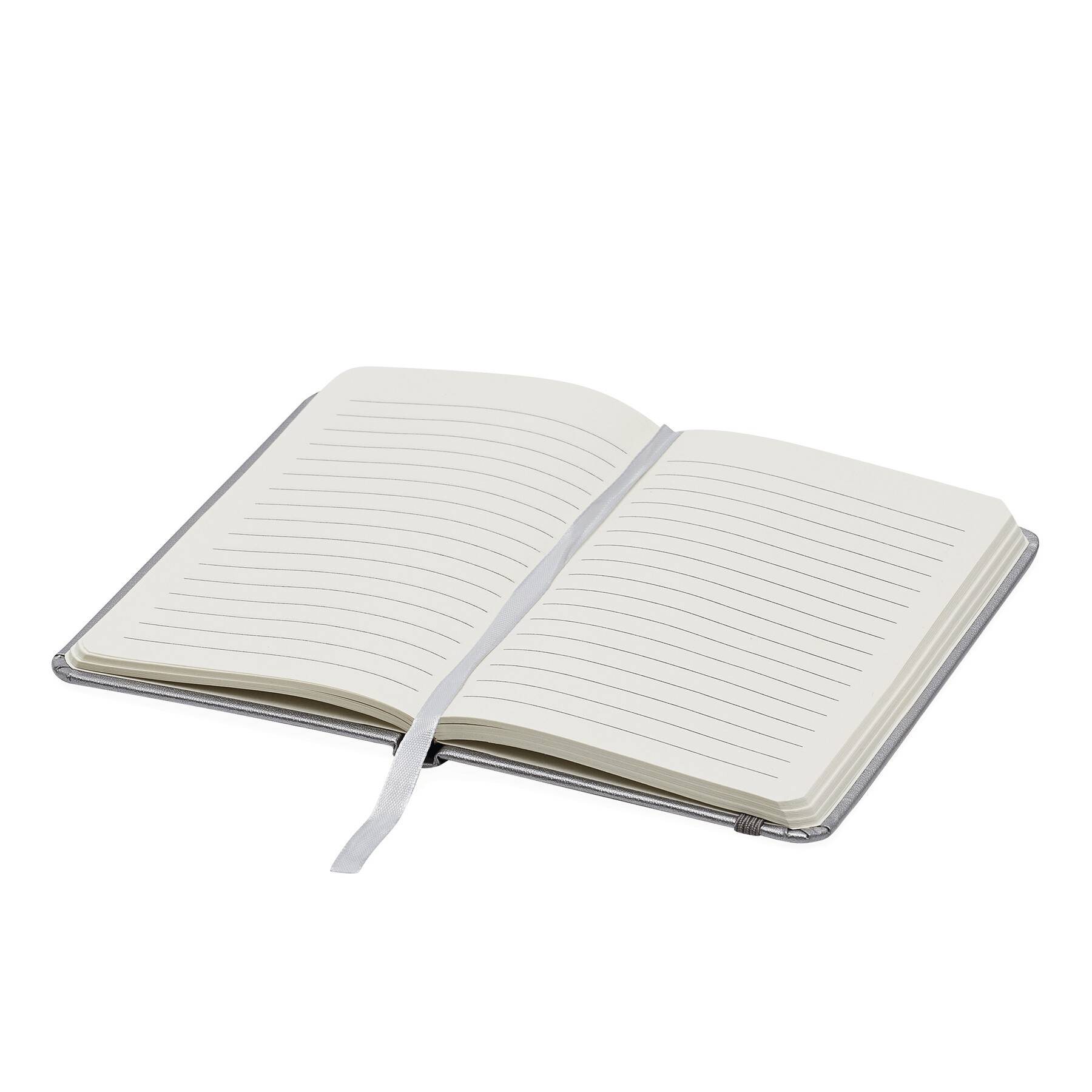 Praktisches A6 Notizbuch kleine Notizbücher 80 Blätter liniert Notizblock Silber