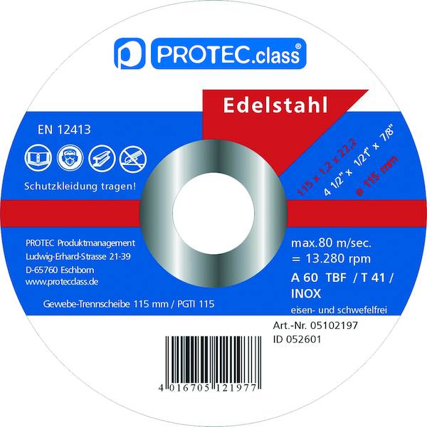 PTI115 TrscheibeInox115x1,2x22inhalt10St