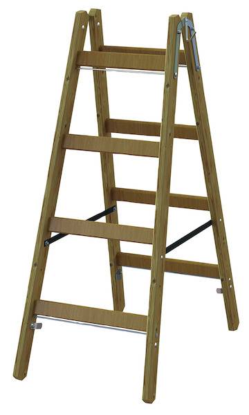 PHSPSL24 Holz-Sprossen-Stehleiter 2x4