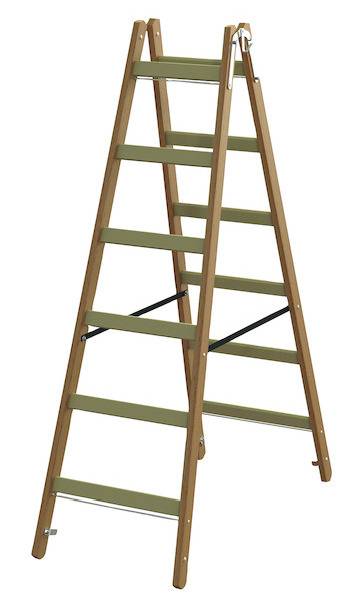 PROTEC.class Holz-Stehleiter PHSPSL26 Sprossen 2x6 L 1.73m