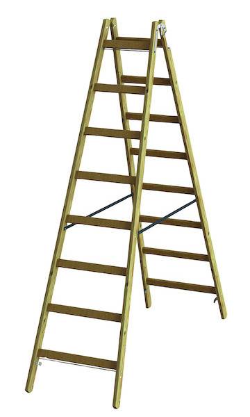 PROTEC.class Holz-Stehleiter PHSPSL28 Sprossen 2x8 L 2.27m