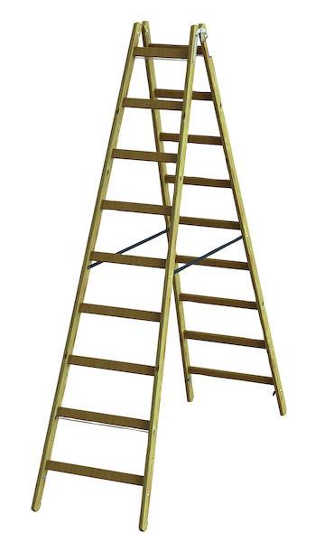 PROTEC.class Holz-Stehleiter PHSPSL29 Sprossen 2x9 L 2.53m